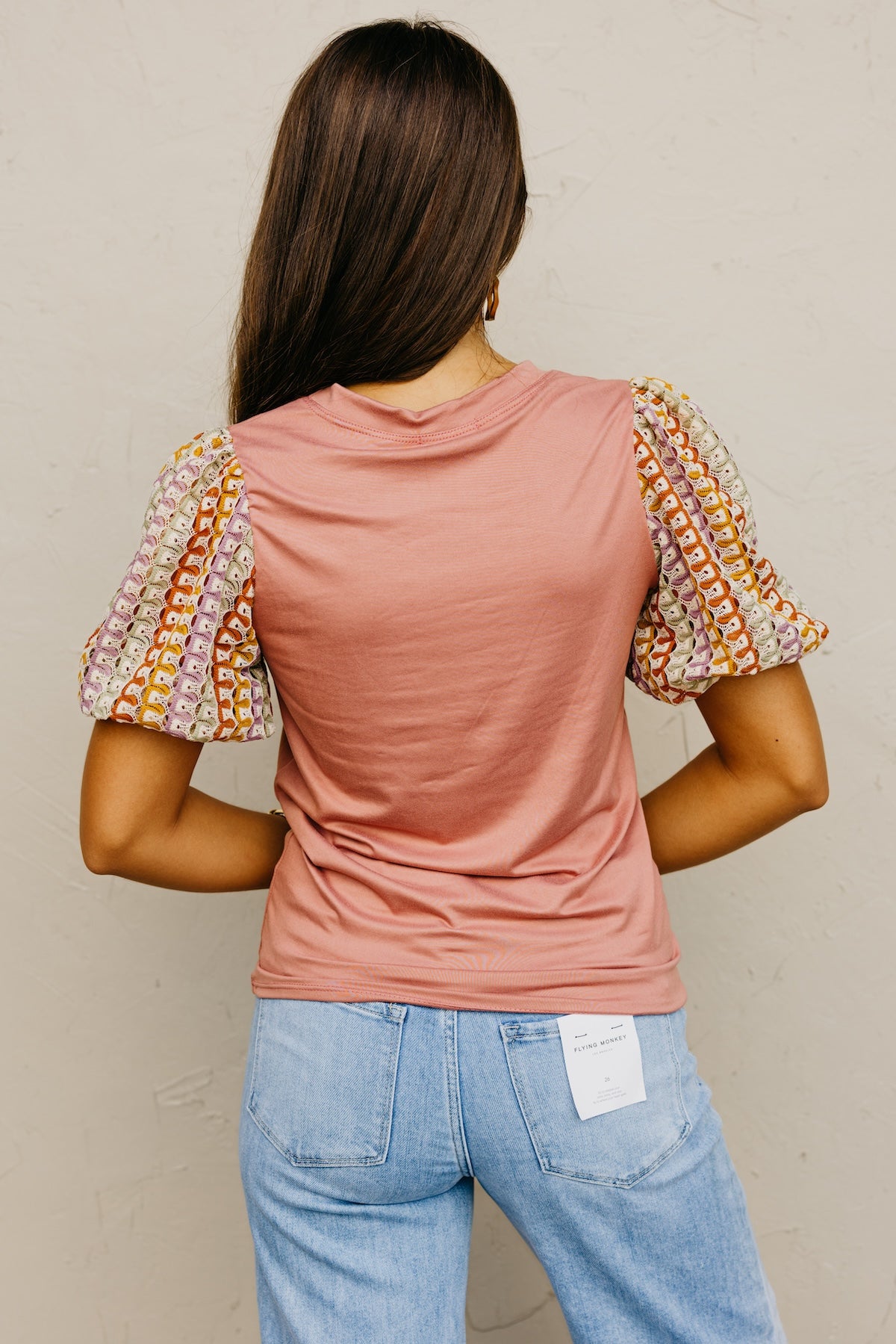 The Kyrie Open Knit Puff Sleeve Top