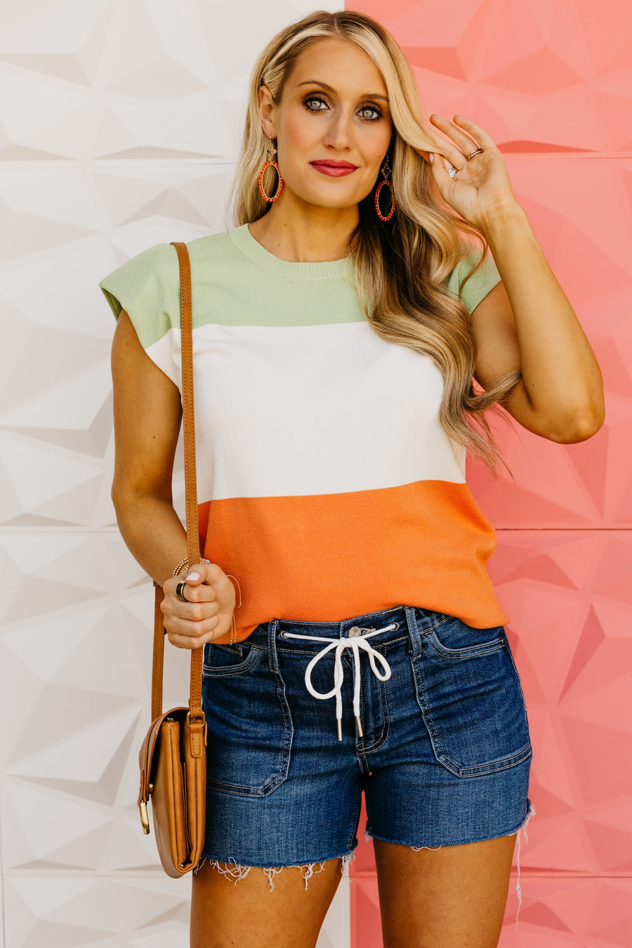The Braelyn Color Block Sweater Top