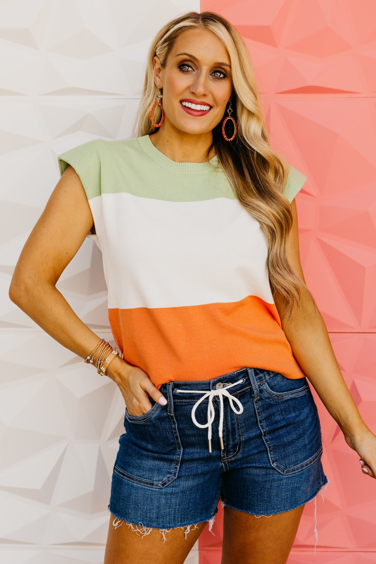 The Braelyn Color Block Sweater Top