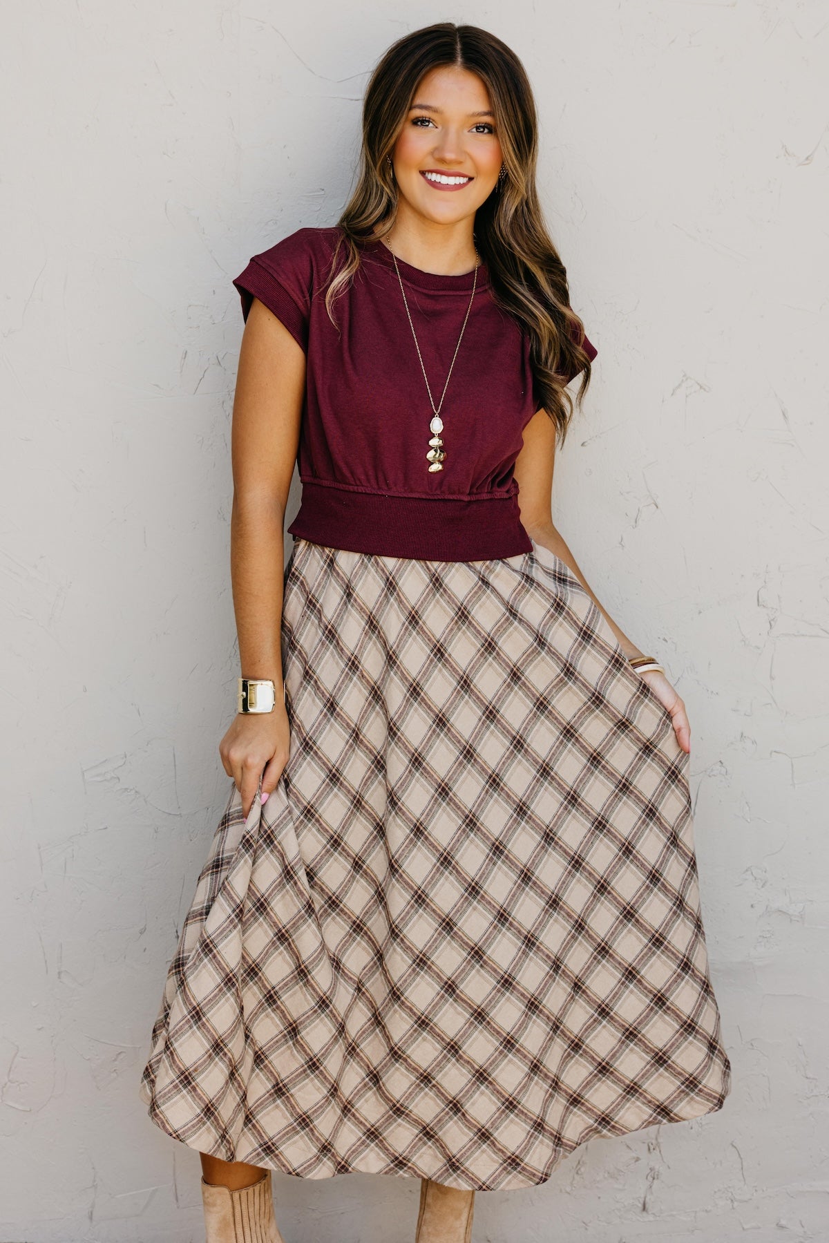 The Trishell Plaid Twofer Dress
