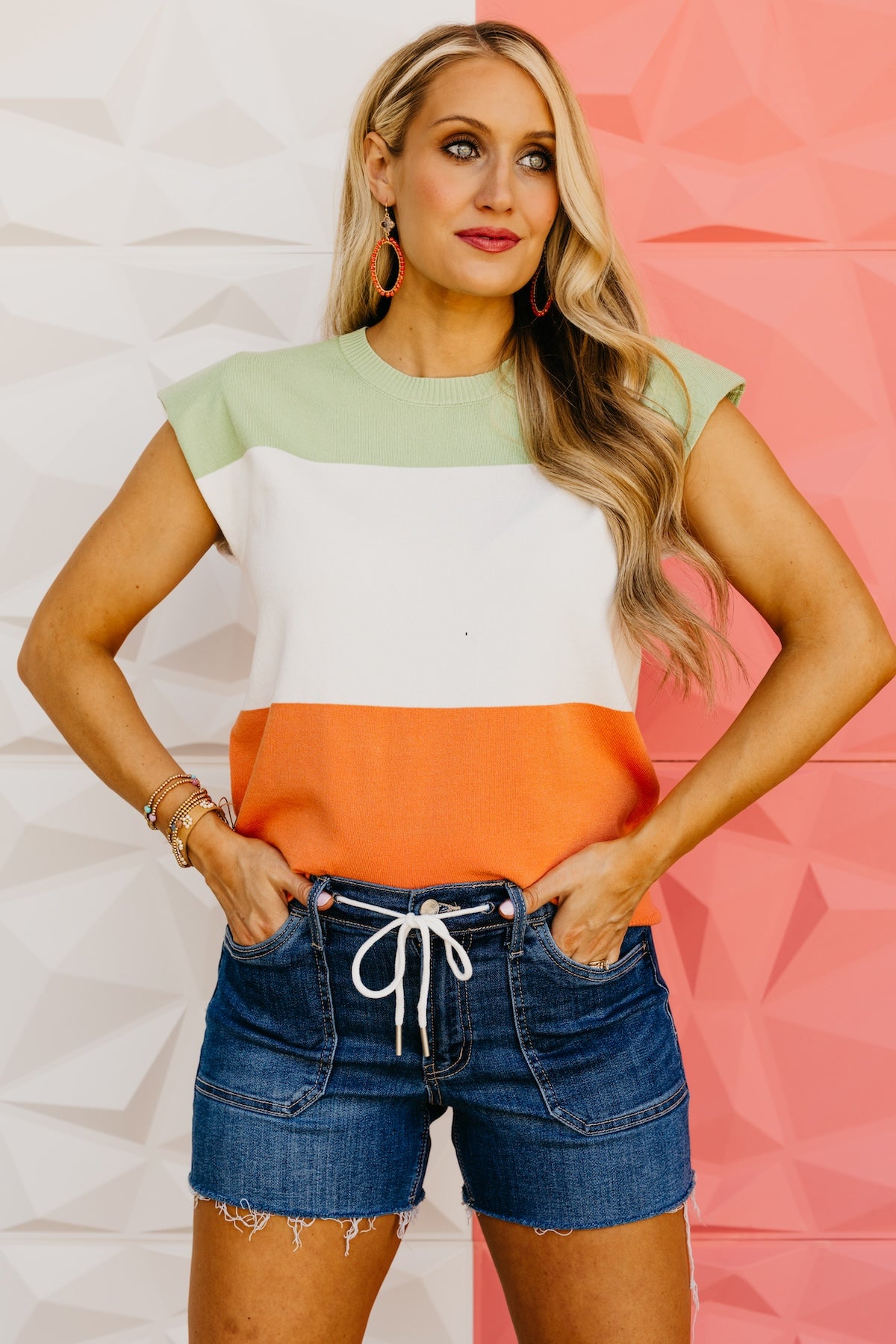 The Braelyn Color Block Sweater Top