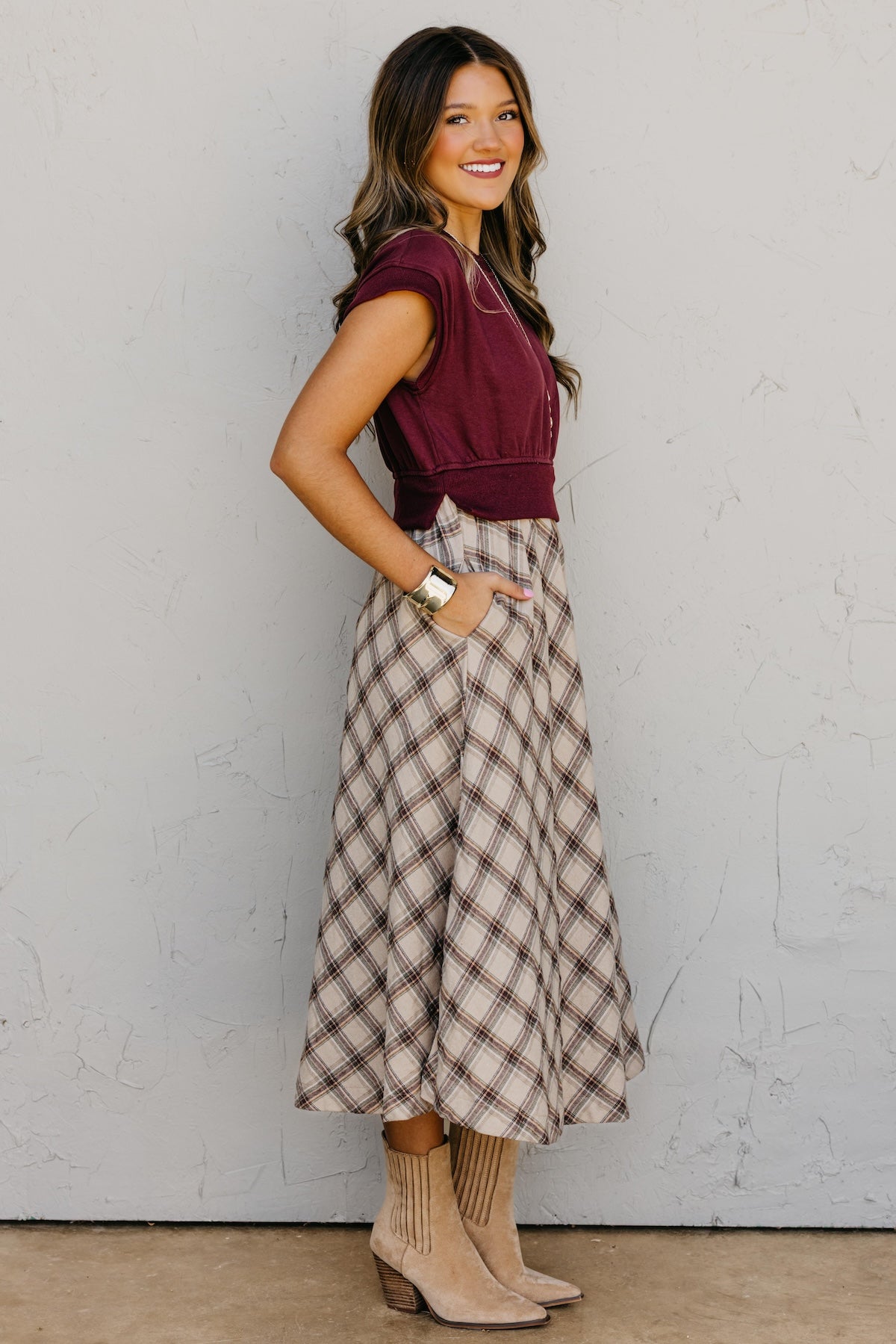 The Trishell Plaid Twofer Dress