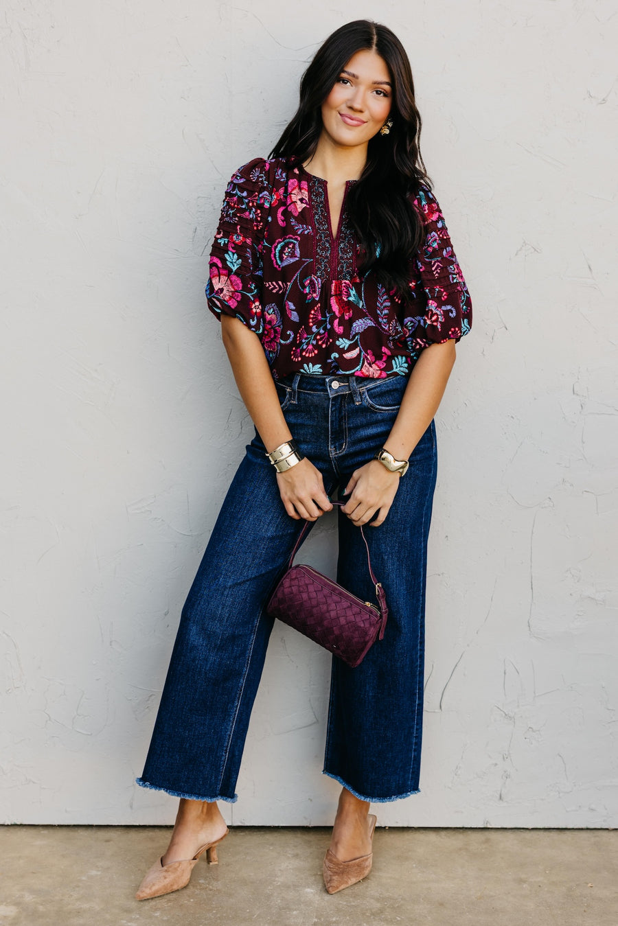 The Tory Paisley Pleated Top