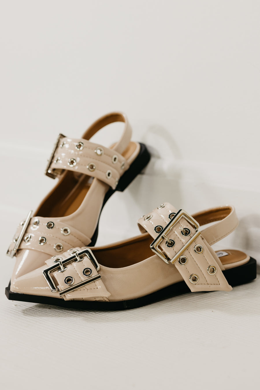 The Rivets Pointed Toe Slingback Flat