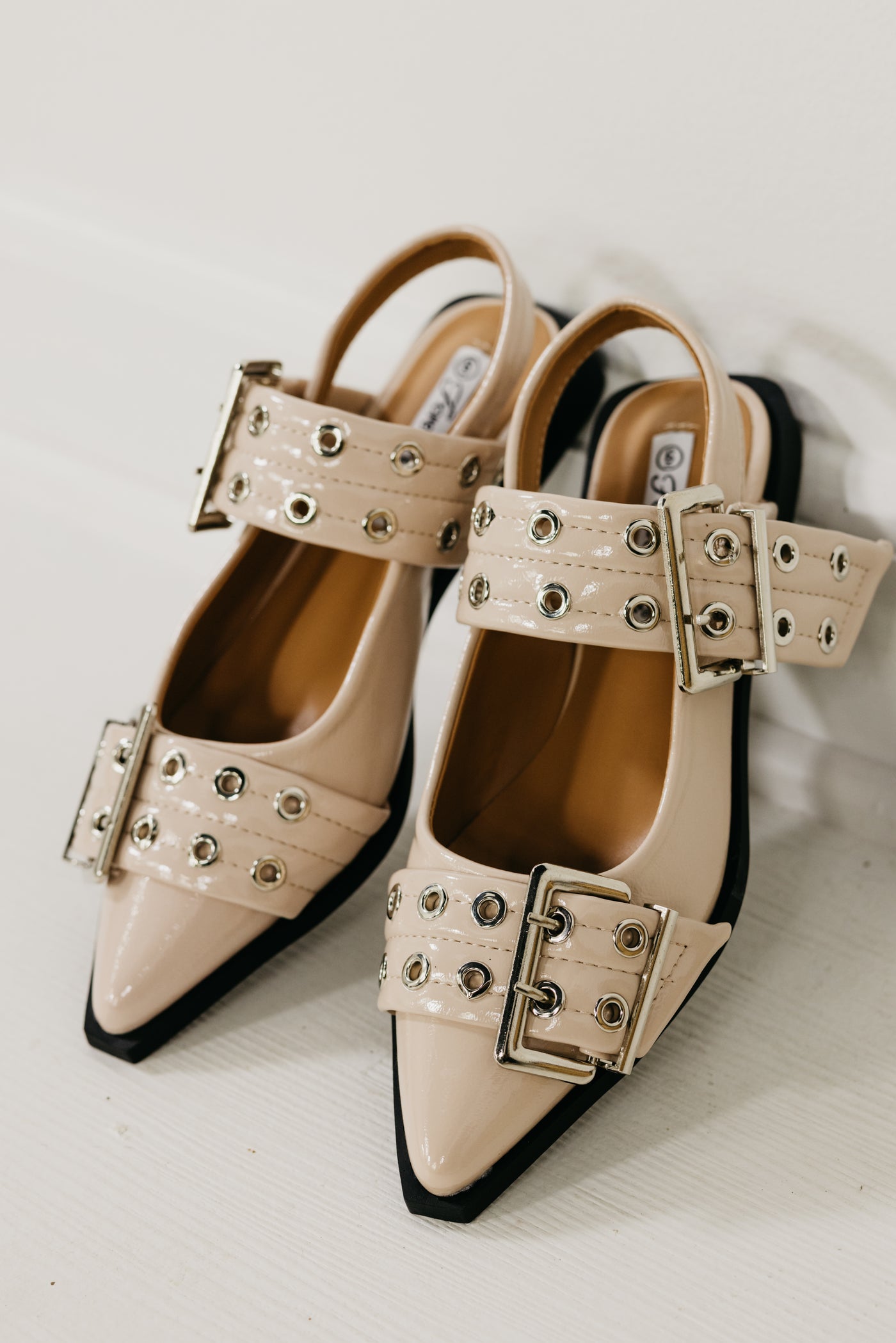 The Rivets Pointed Toe Slingback Flat