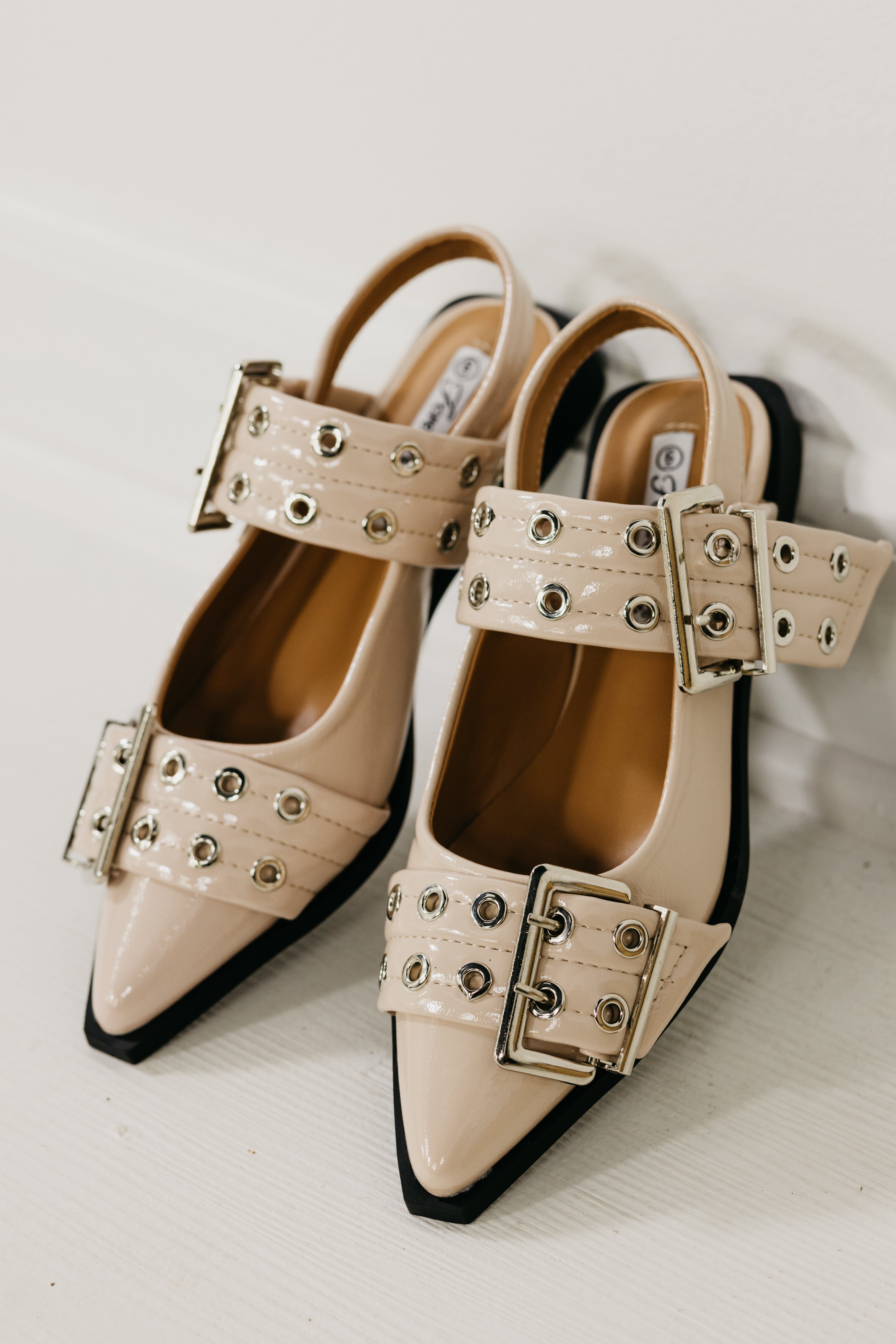 The Rivets Pointed Toe Slingback Flat
