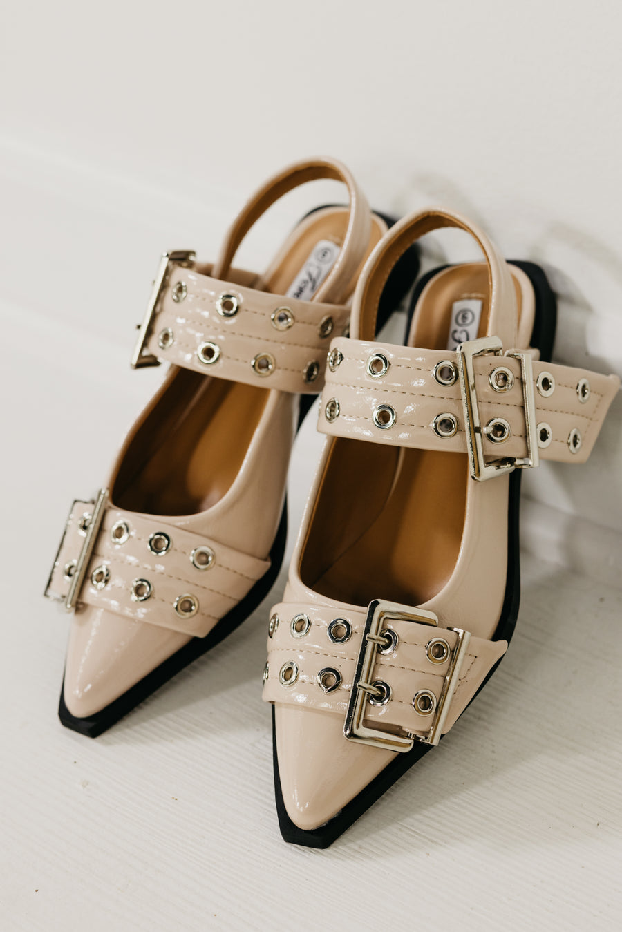 The Rivets Pointed Toe Slingback Flat