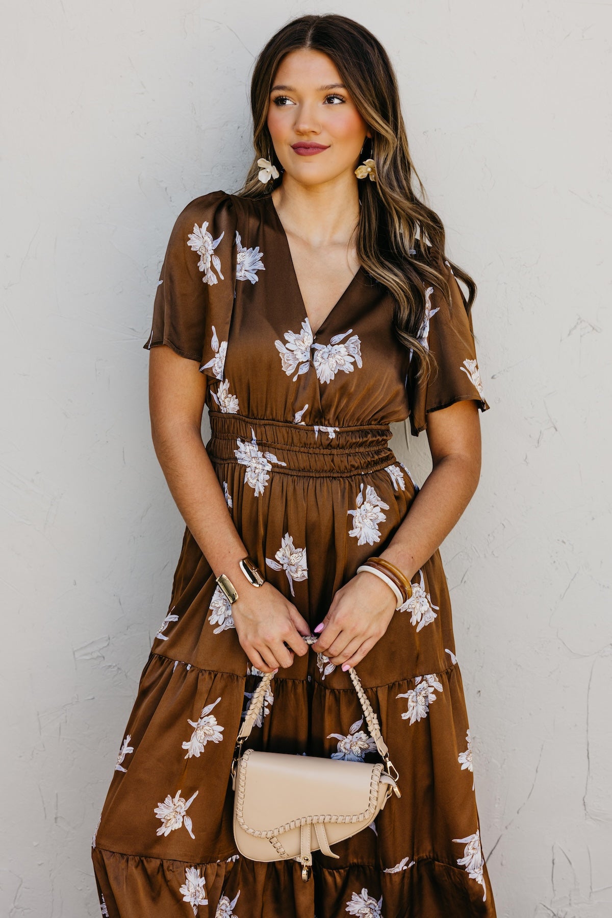 The Clementine Surplice Floral Maxi Dress