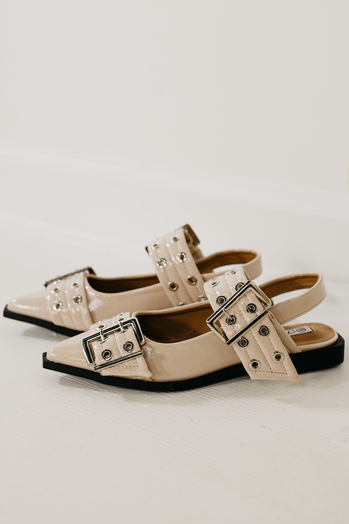 The Rivets Pointed Toe Slingback Flat