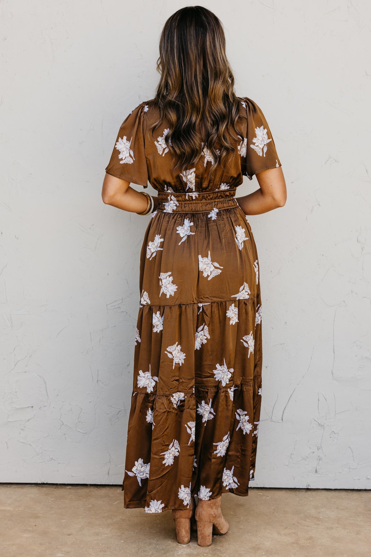 The Clementine Surplice Floral Maxi Dress