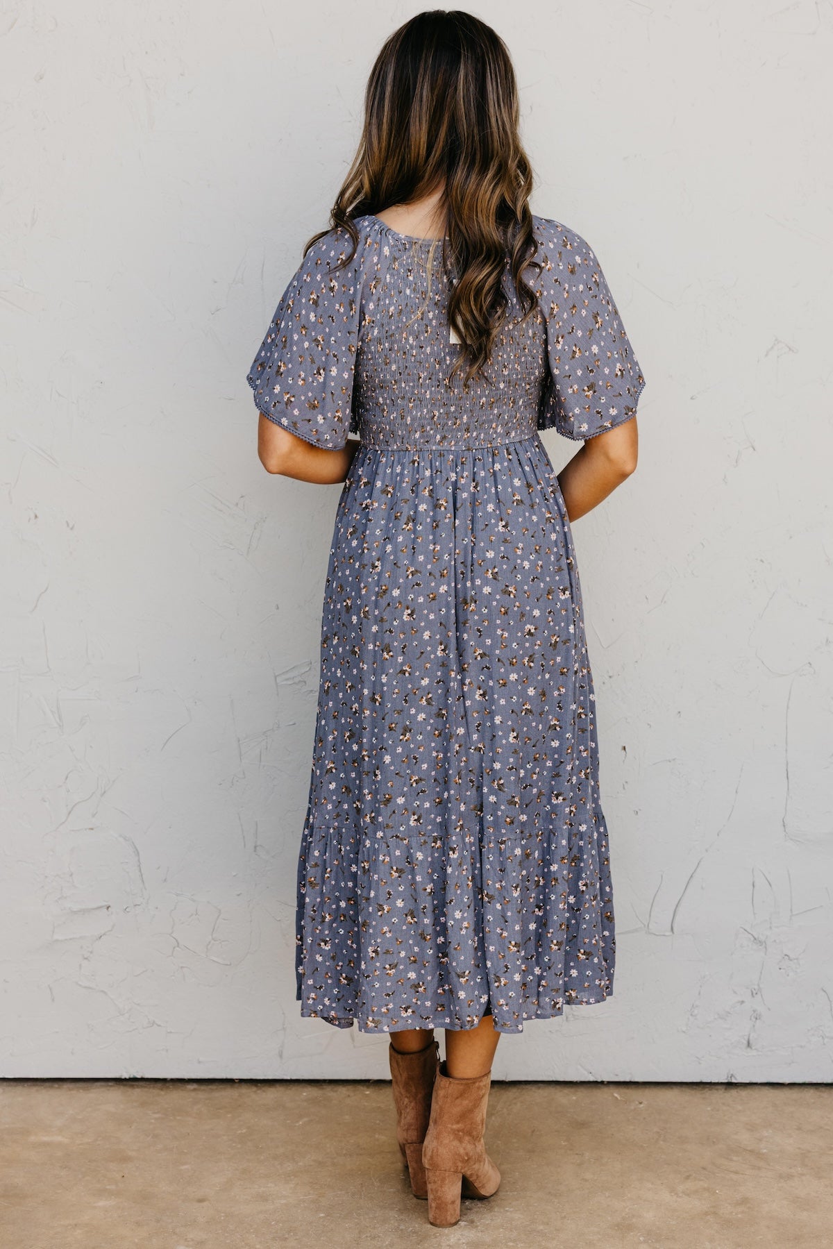 The Dahlia Smocked Floral Midi Dress