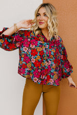 The Kaylani Floral Bubble Sleeve Blouse