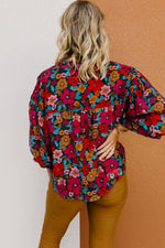 The Kaylani Floral Bubble Sleeve Blouse