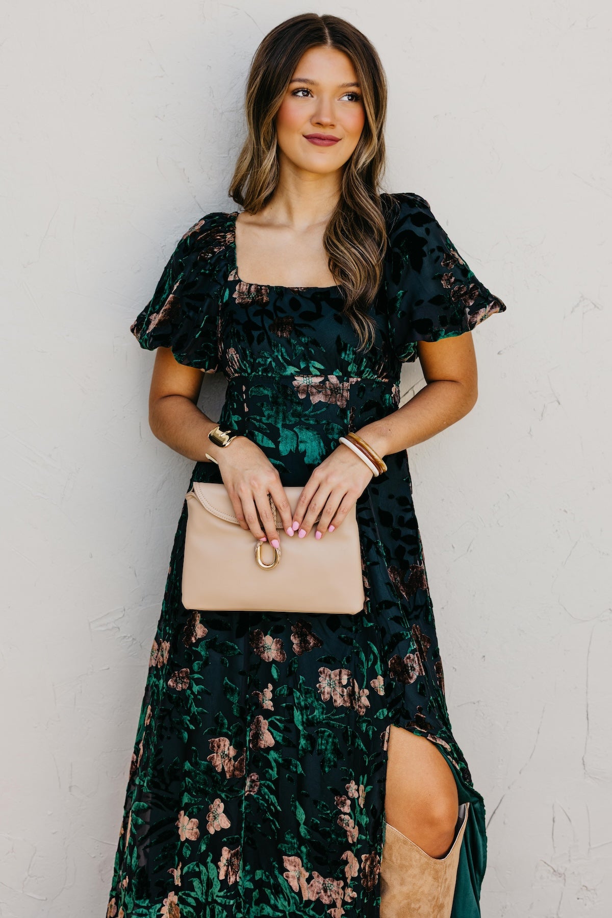 The Reba Burnout Felt Maxi Dress