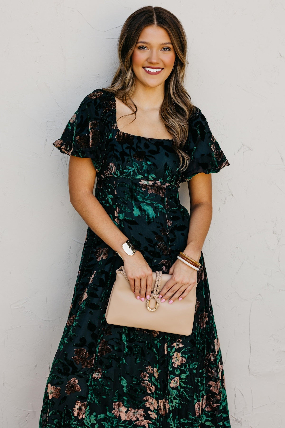 The Reba Burnout Felt Maxi Dress