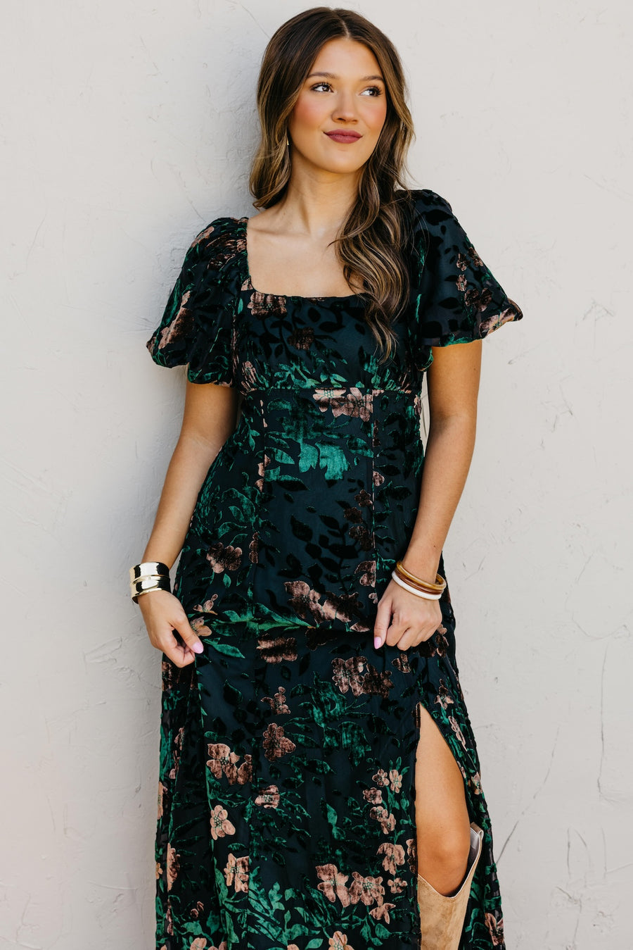 The Reba Burnout Felt Maxi Dress