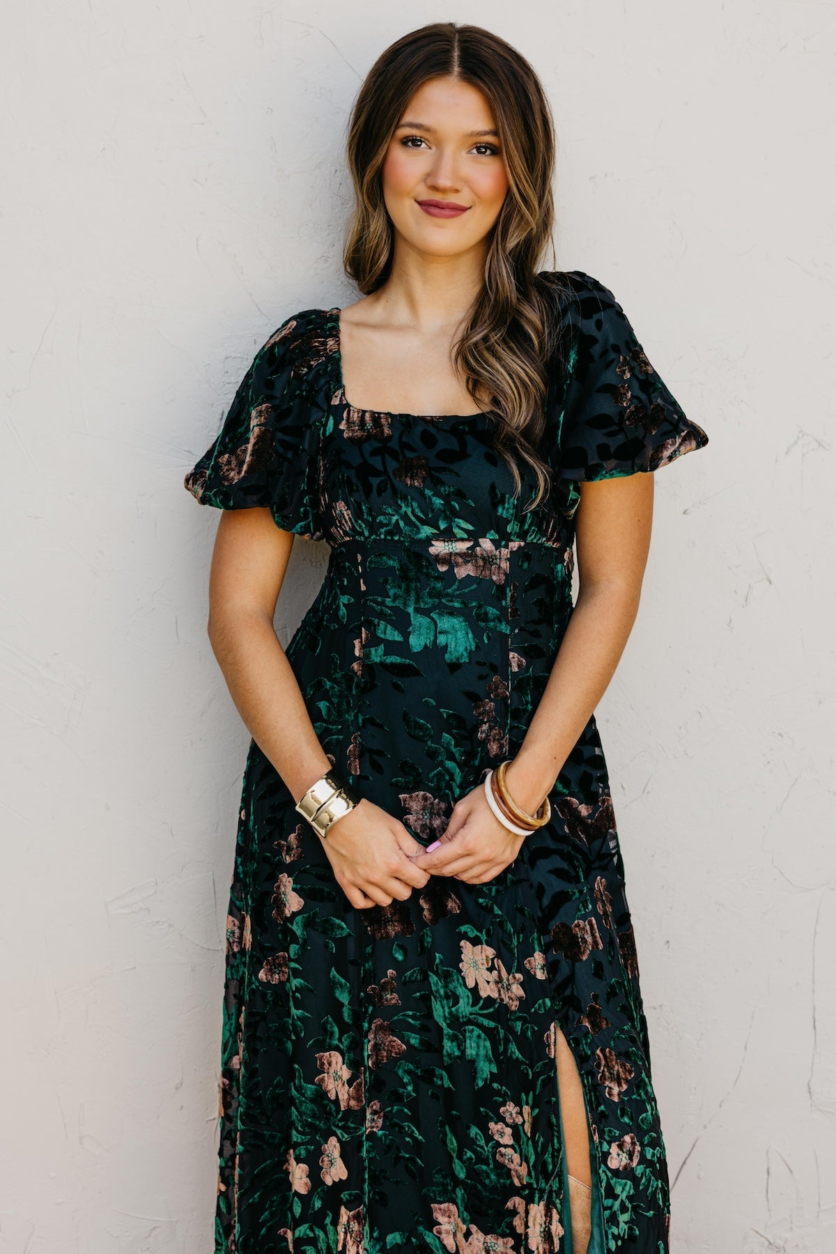 The Reba Burnout Felt Maxi Dress