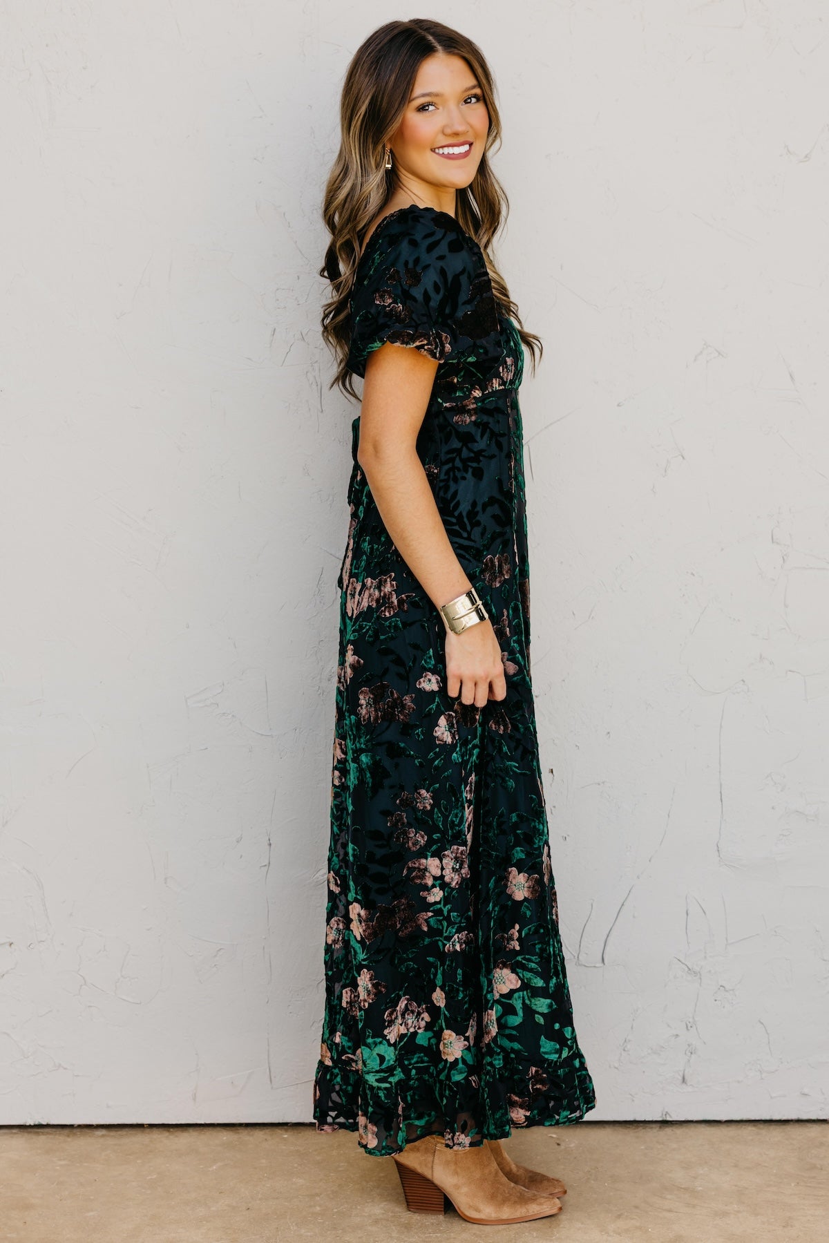 The Reba Burnout Felt Maxi Dress