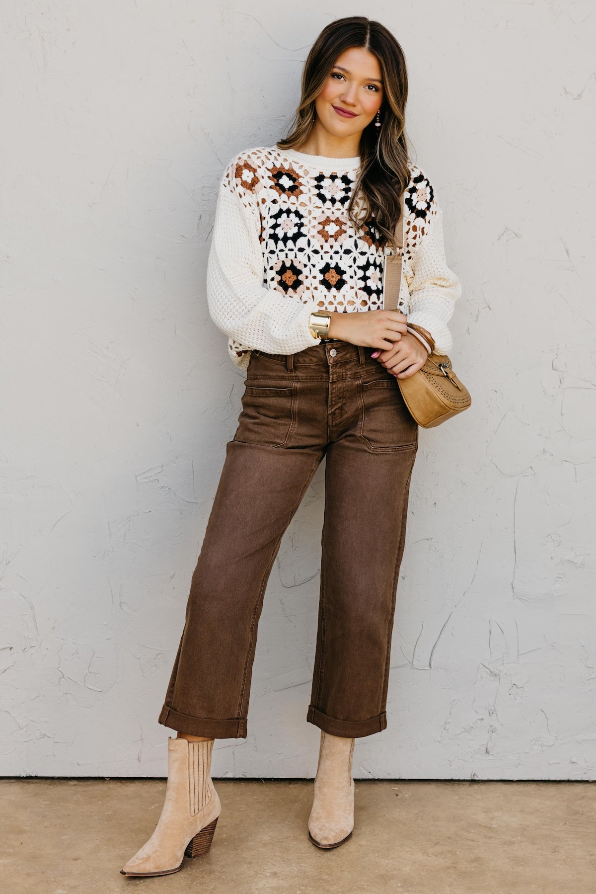 The Emilee Square Crochet Sweater