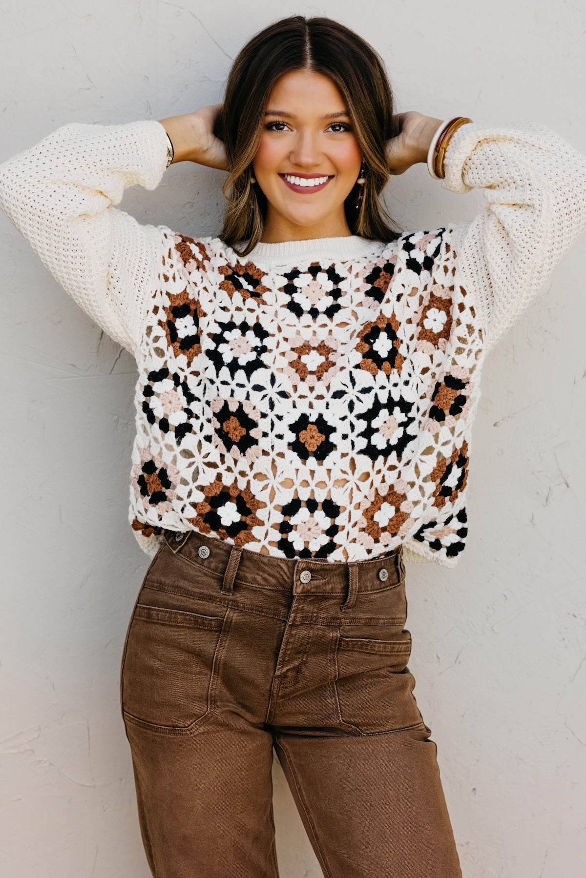 The Emilee Square Crochet Sweater