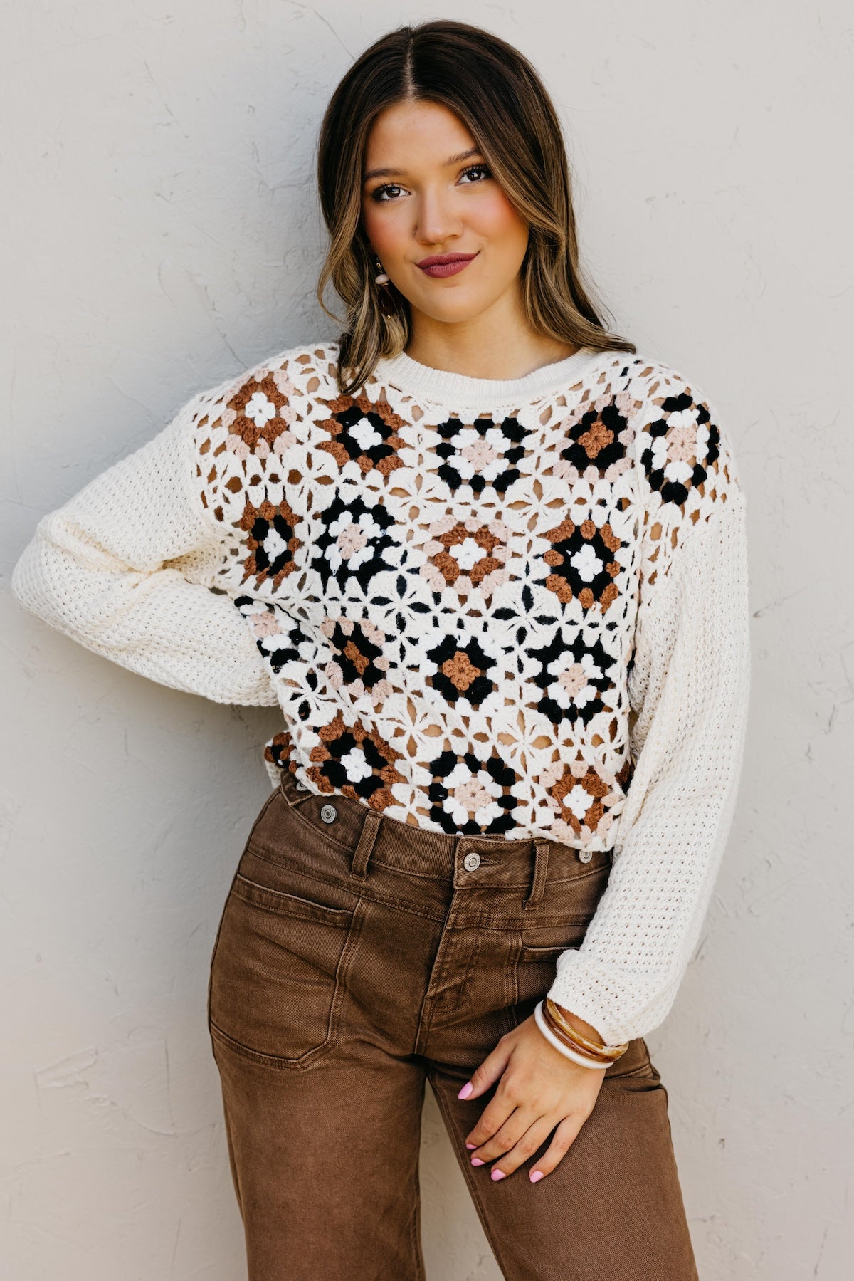 The Emilee Square Crochet Sweater
