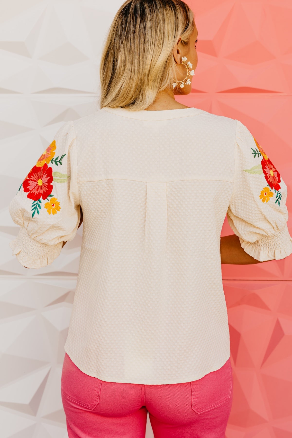 The Jaxton Embroidered Puff Sleeve Top