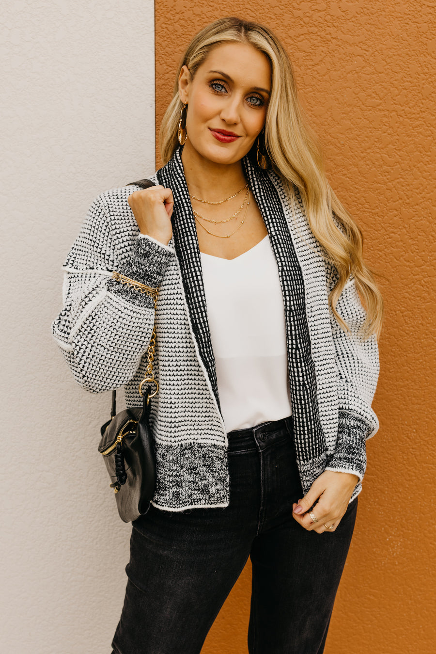 The Anton Open Front Waffle Cardigan  - FINAL SALE