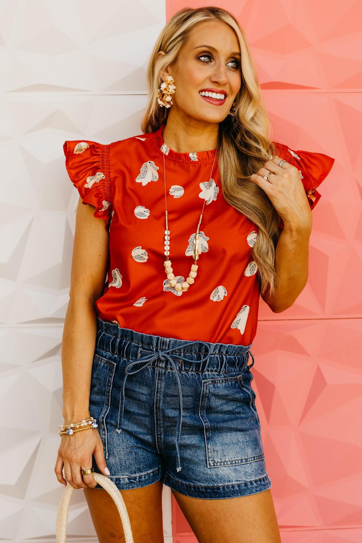 The Shawnda Floral Ruffle Trim Blouse