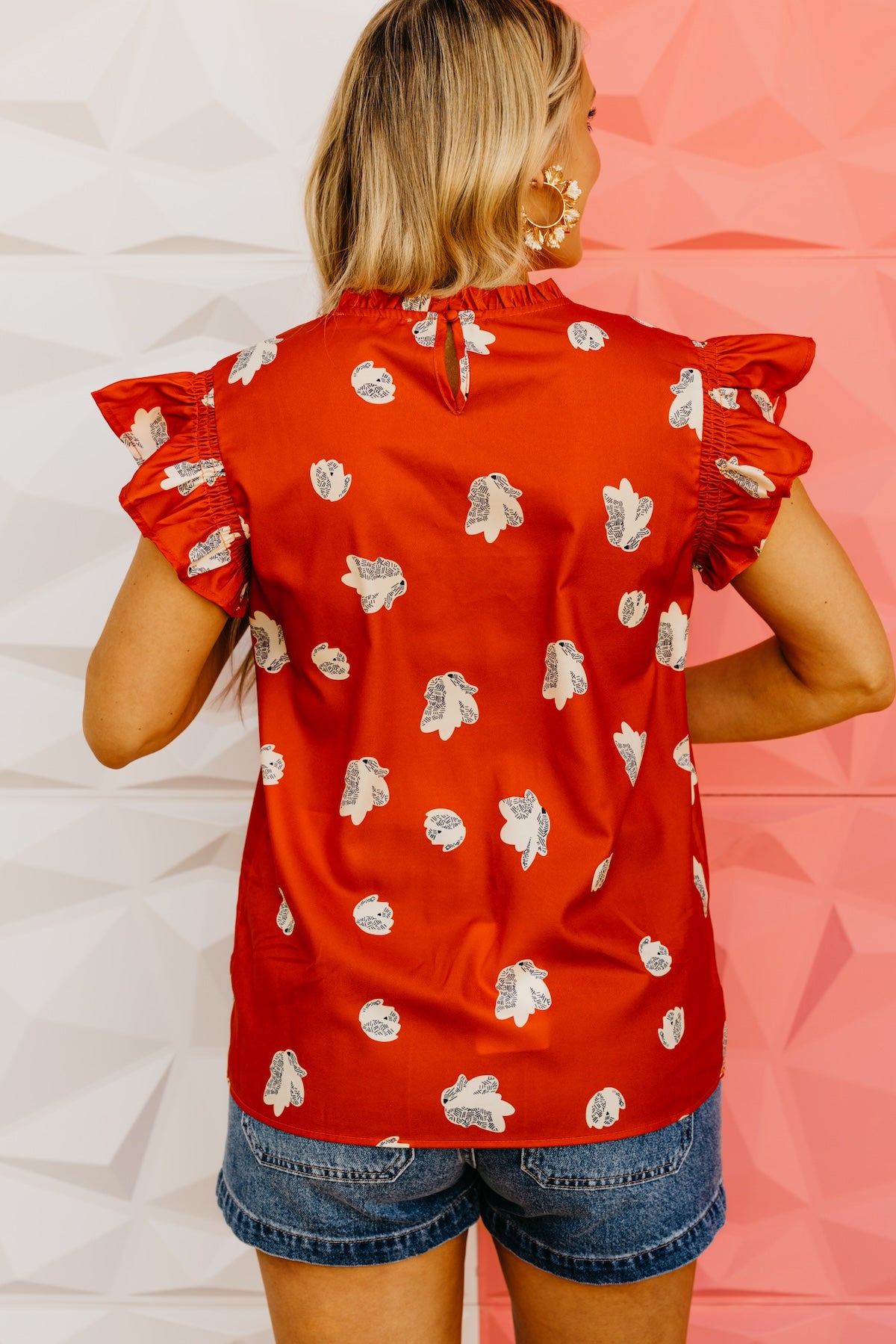 The Shawnda Floral Ruffle Trim Blouse