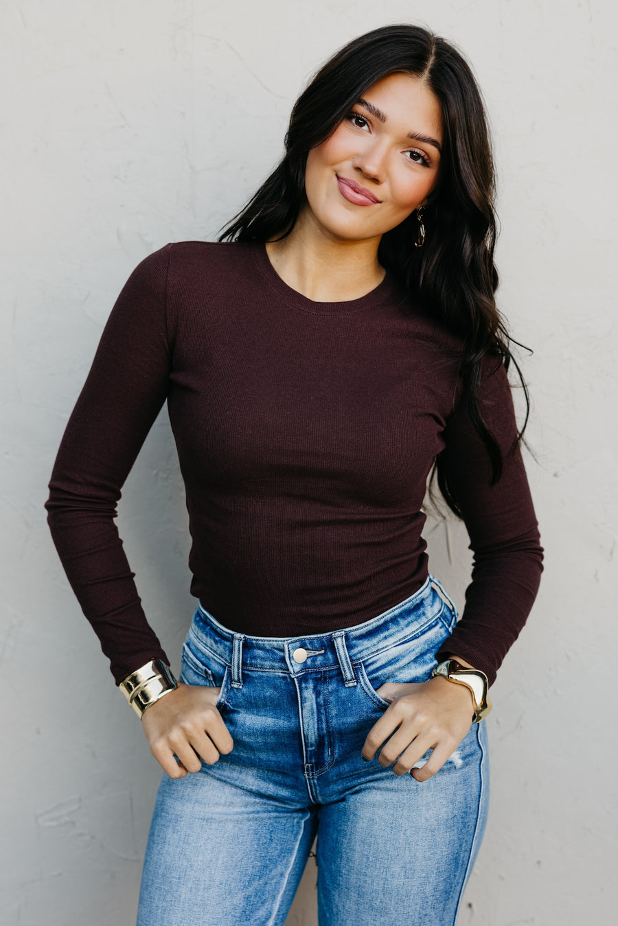 The Essential Long Sleeve Mini Ribbed Tee