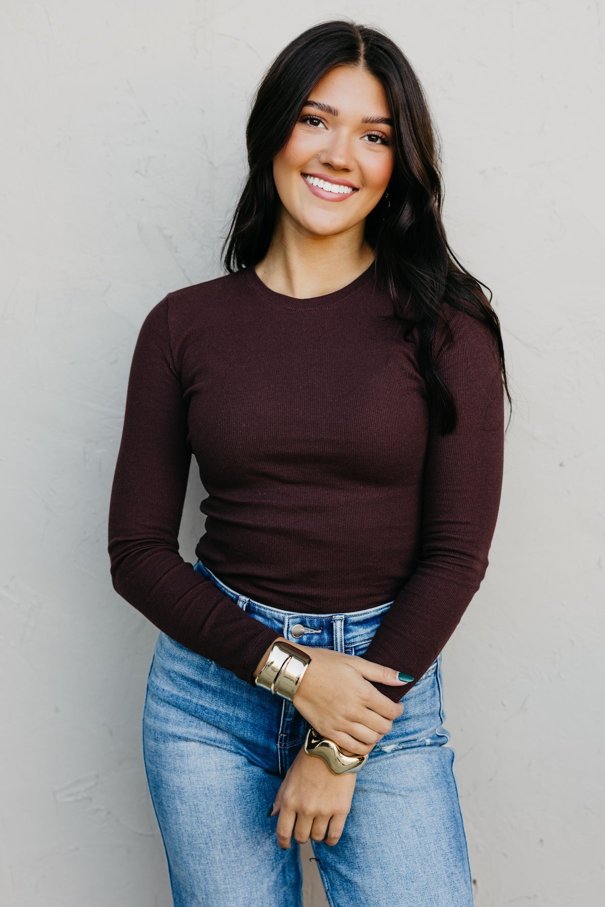 The Essential Long Sleeve Mini Ribbed Tee