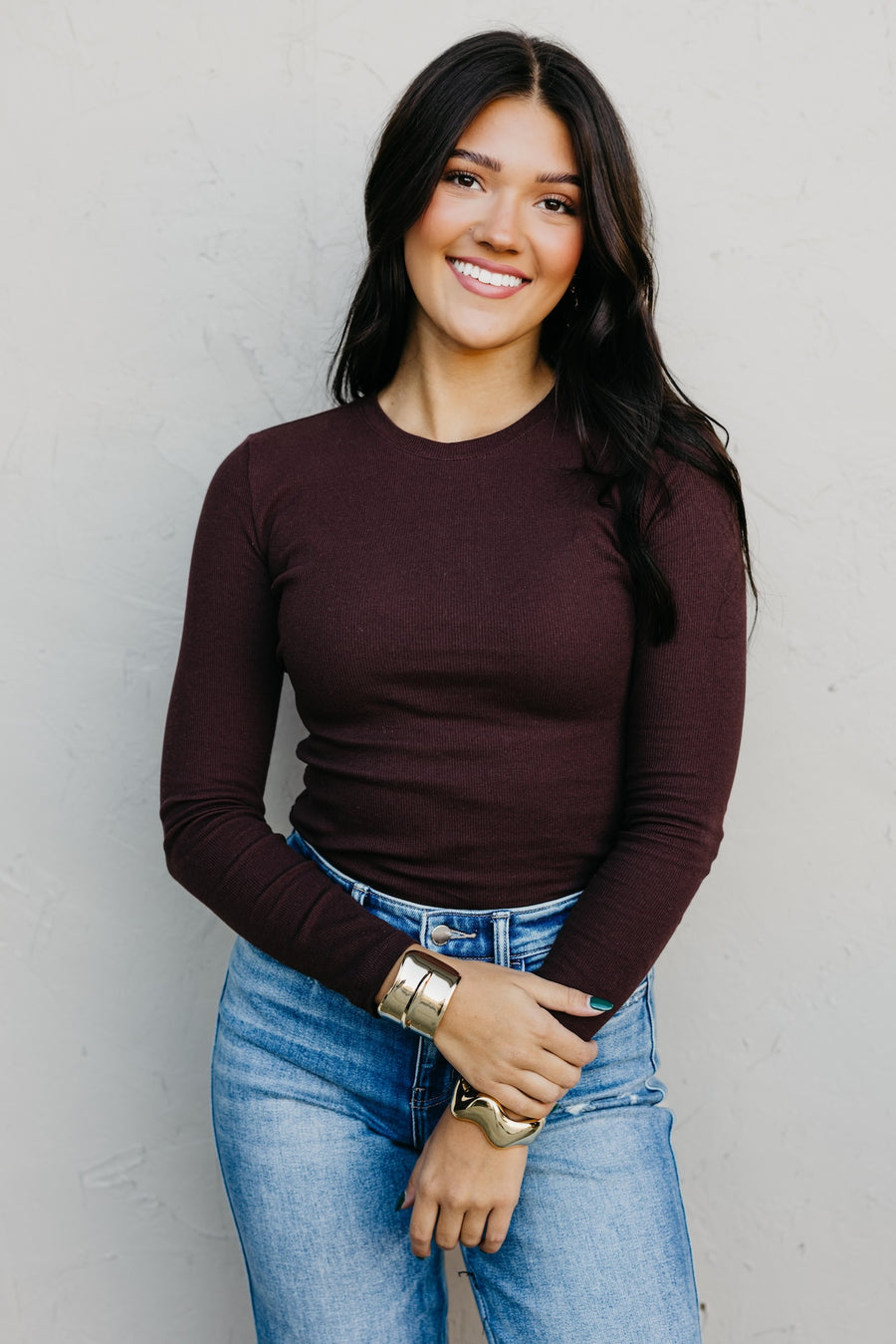 The Essential Long Sleeve Mini Ribbed Tee