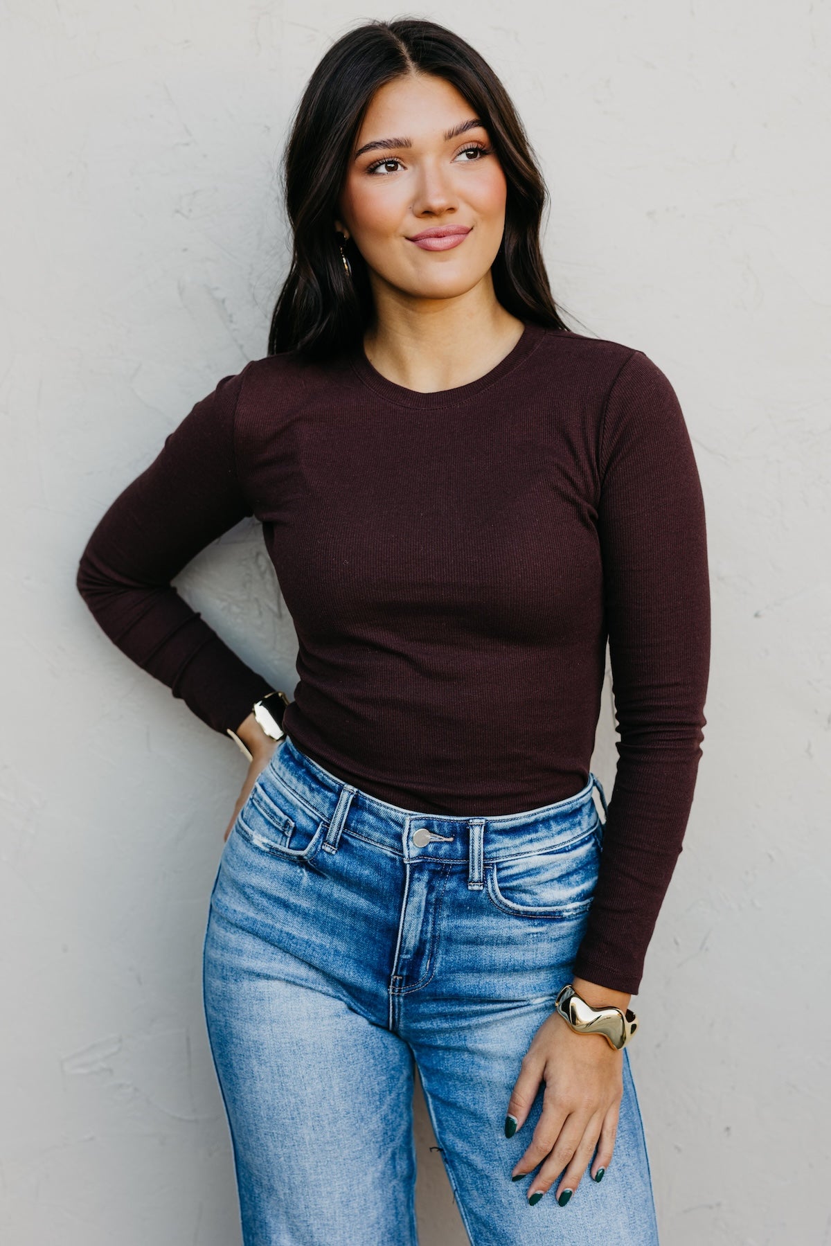 The Essential Long Sleeve Mini Ribbed Tee