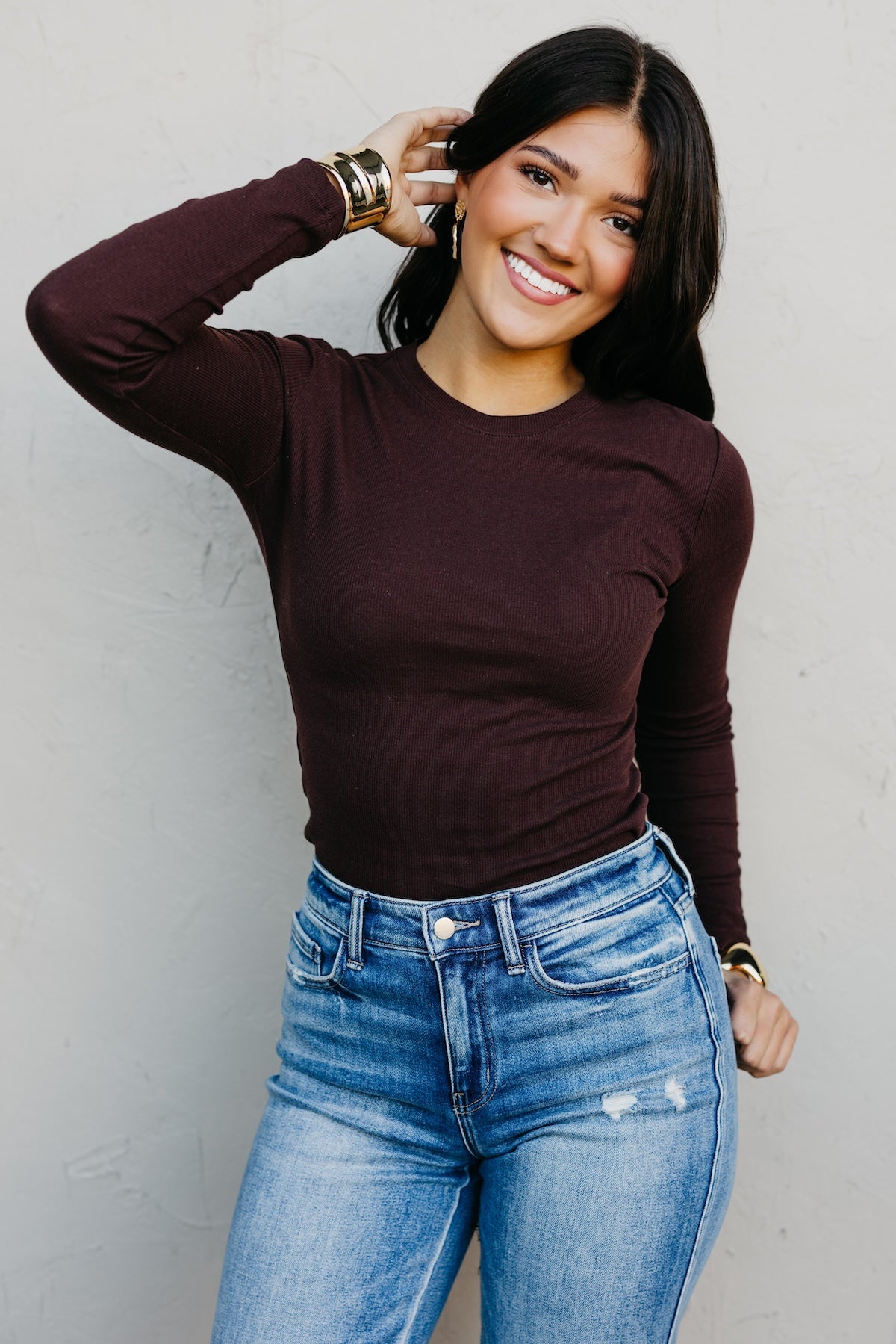 The Essential Long Sleeve Mini Ribbed Tee