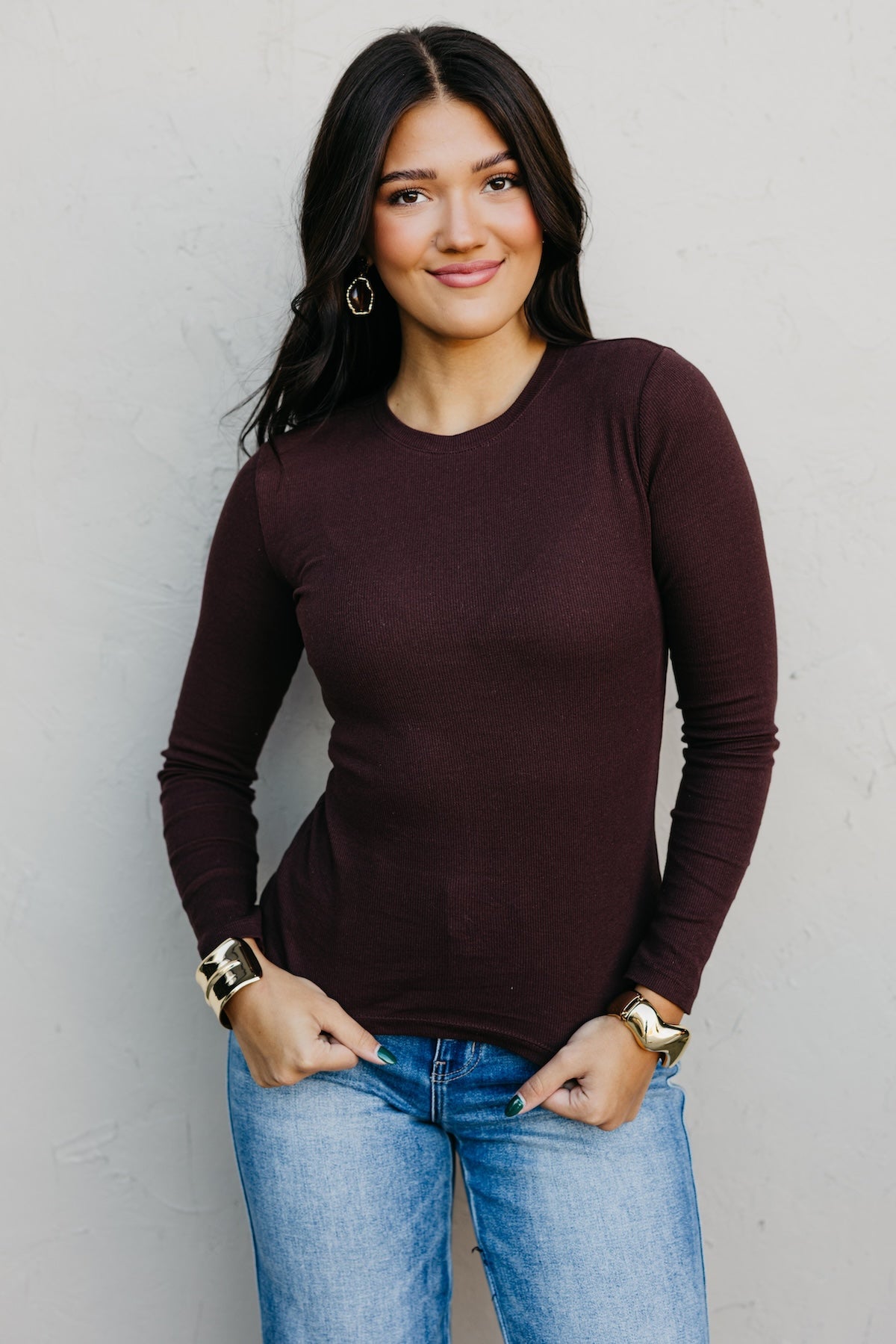 The Essential Long Sleeve Mini Ribbed Tee