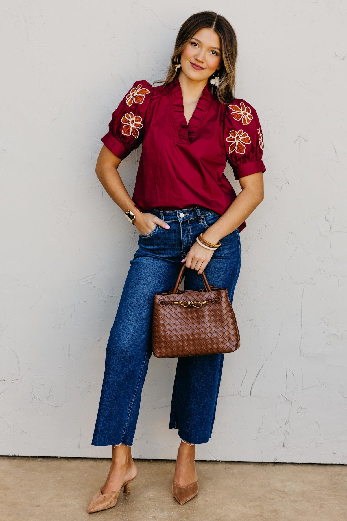 The Destan Embroidered Sleeve Top