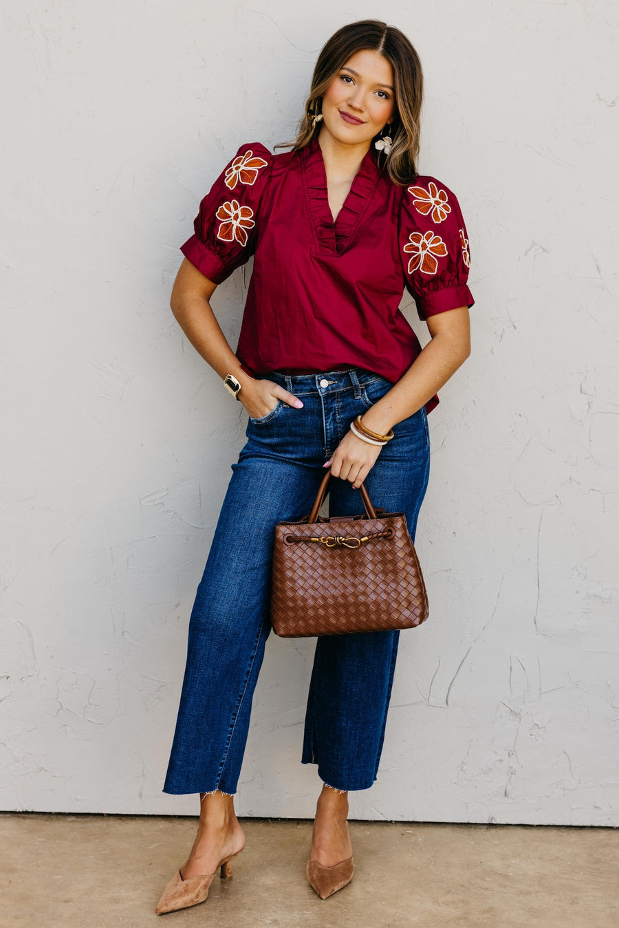 The Destan Embroidered Sleeve Top