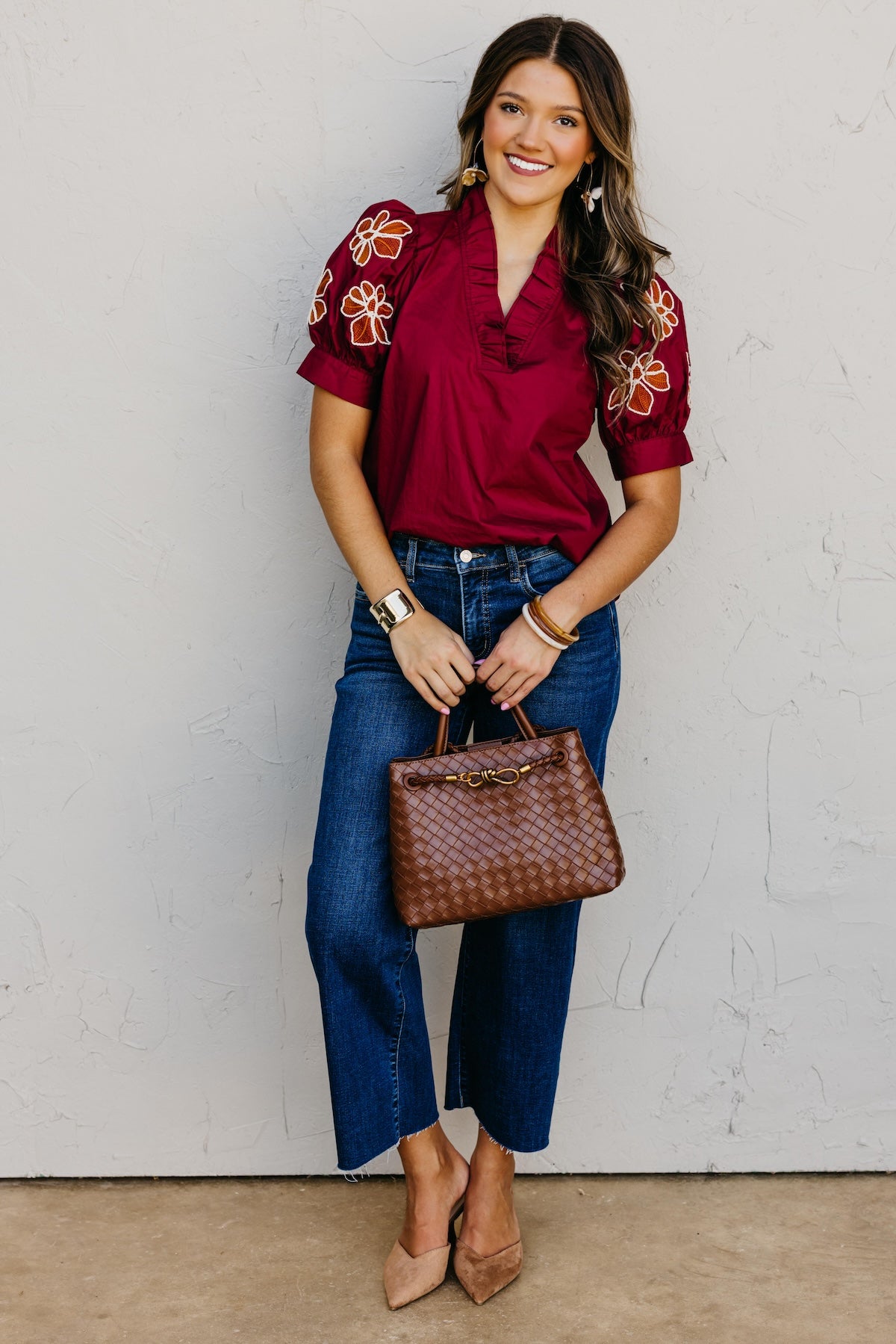 The Destan Embroidered Sleeve Top