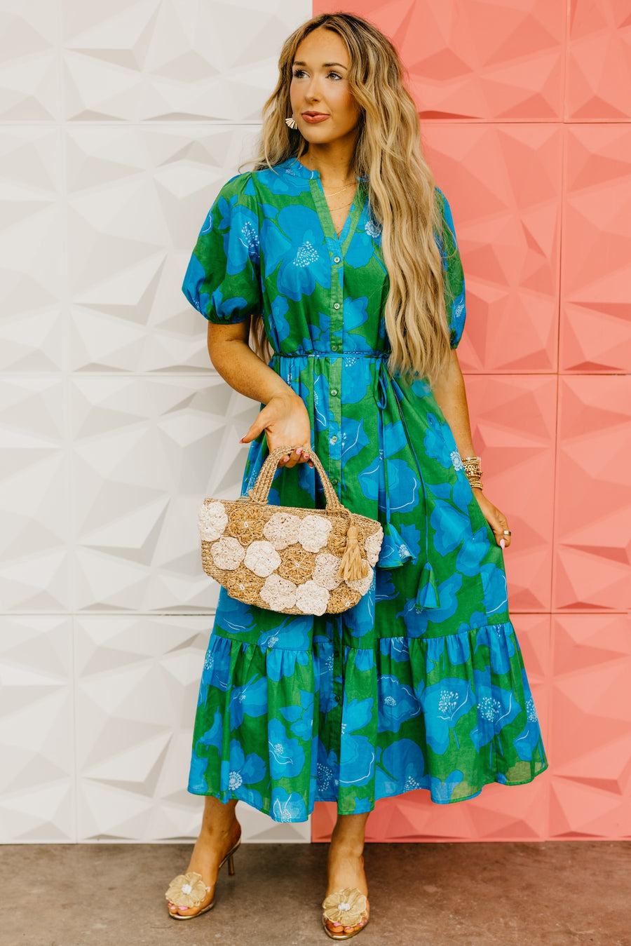 The Troy Floral Button Down Midi Dress