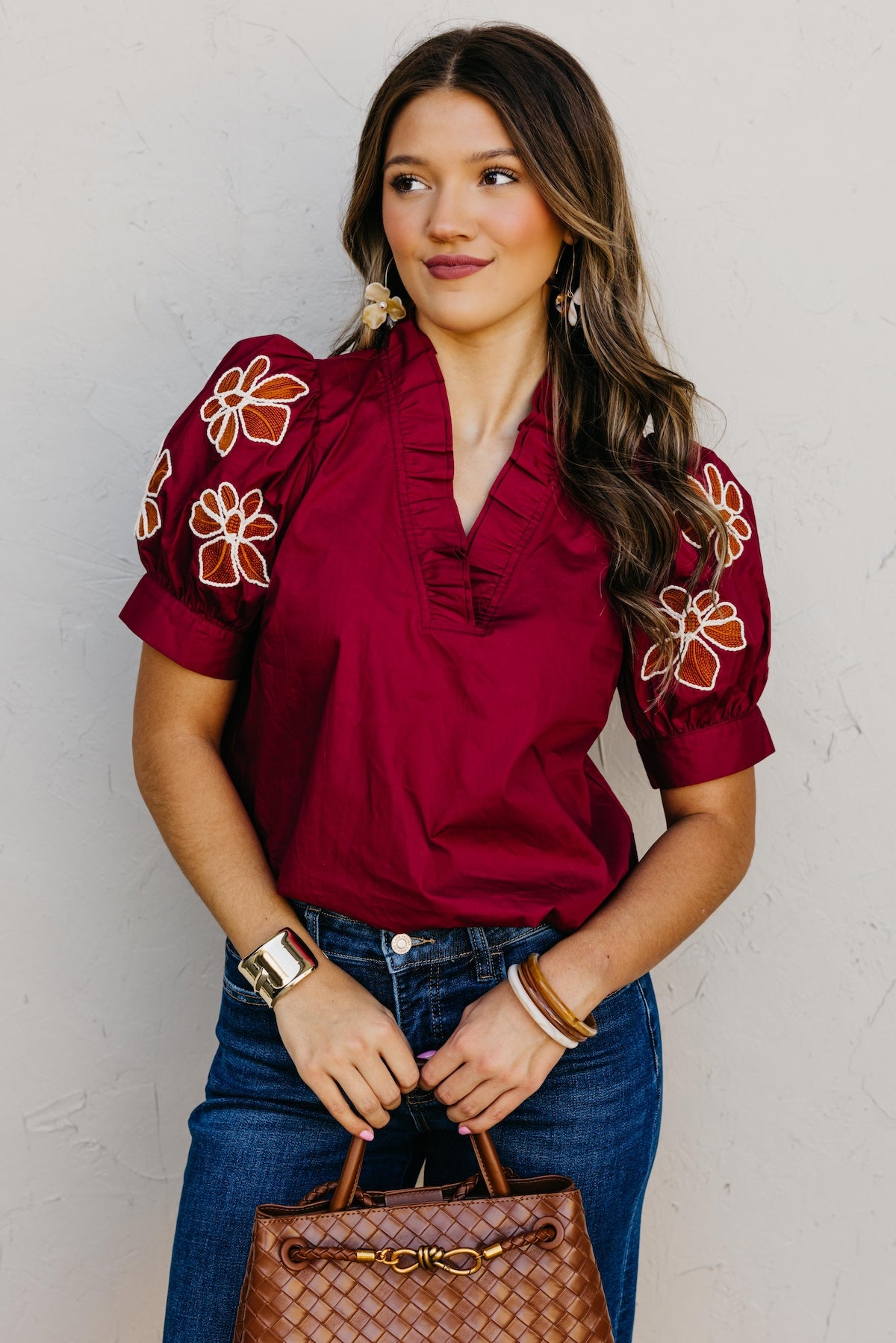 The Destan Embroidered Sleeve Top