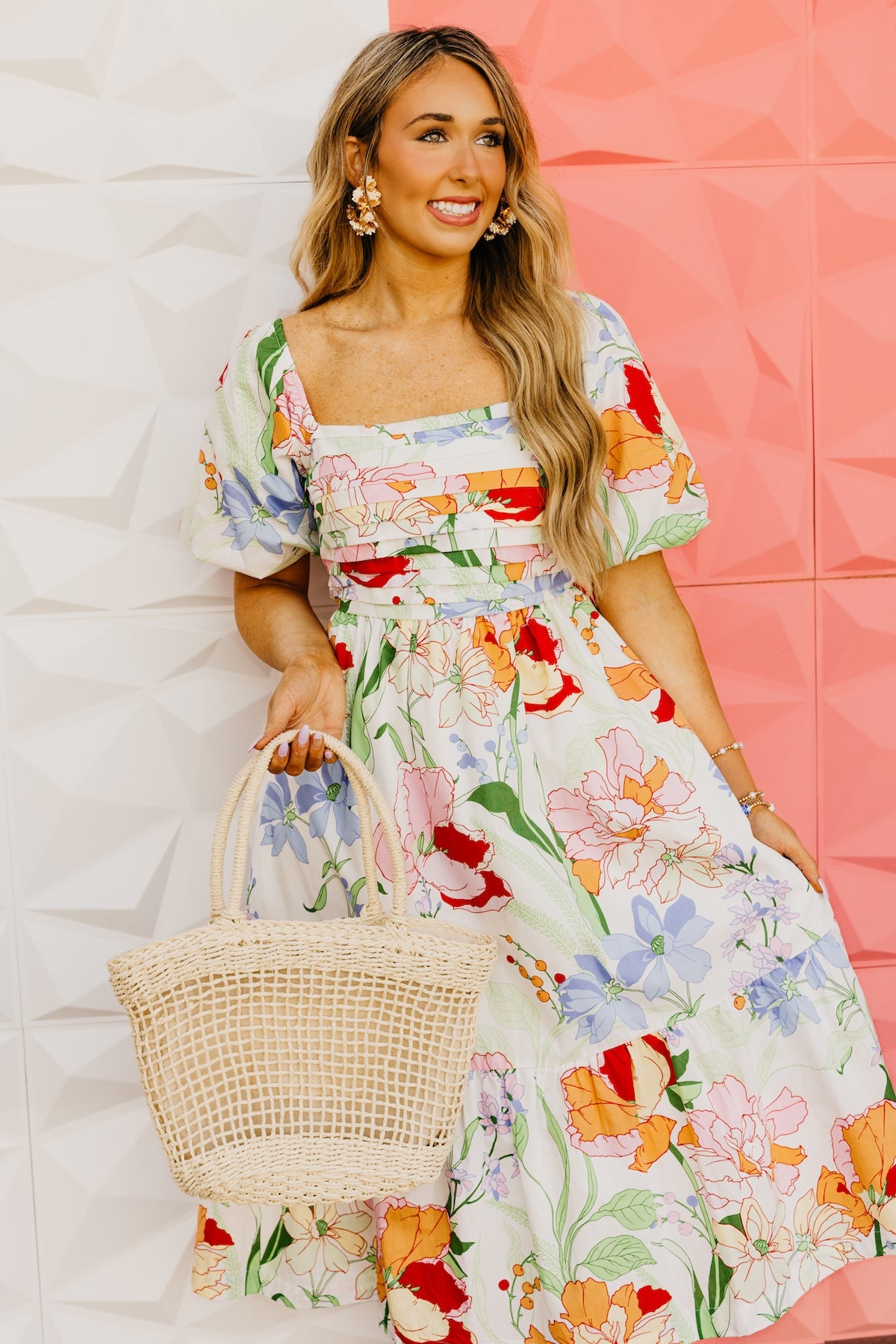 The Lincoln Floral Pleated Midi Dress