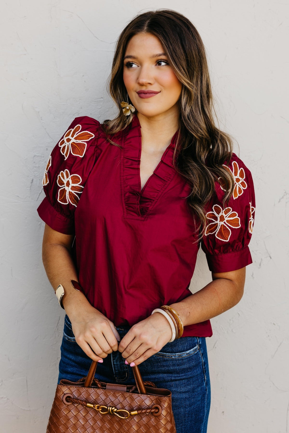 The Destan Embroidered Sleeve Top