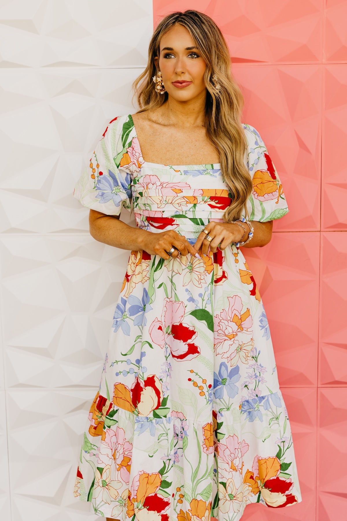 The Lincoln Floral Pleated Midi Dress