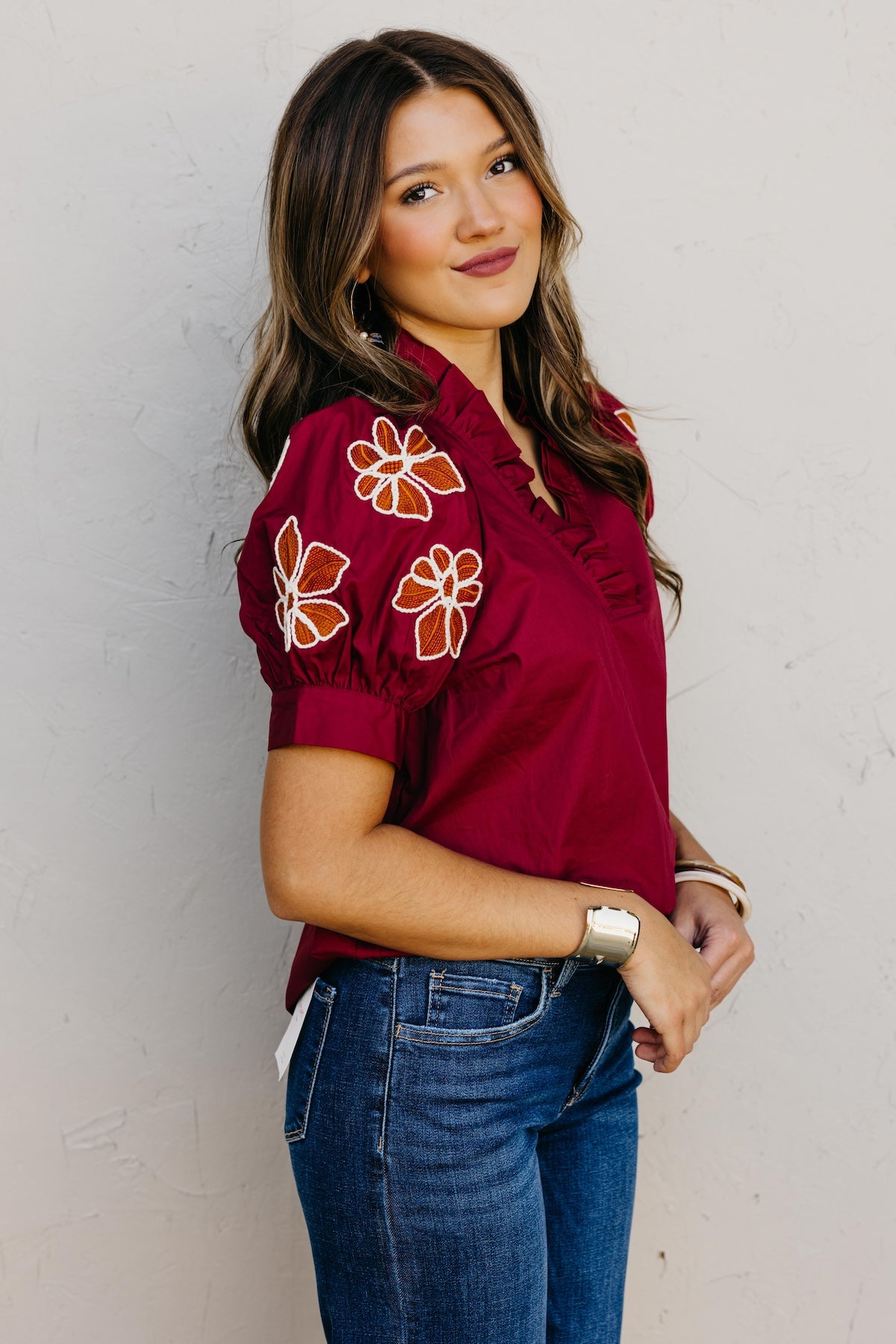 The Destan Embroidered Sleeve Top
