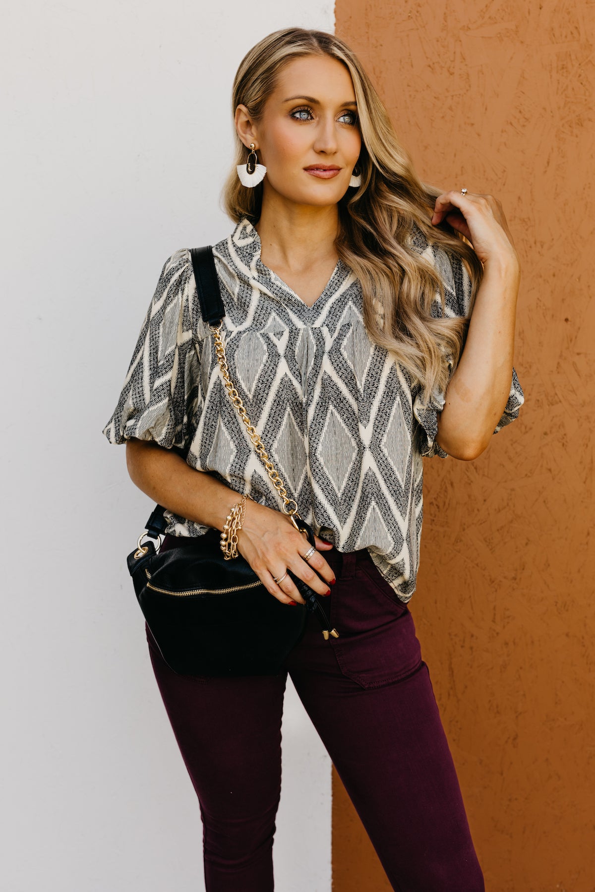 The Nalani Puff Sleeve Woven Blouse  - FINAL SALE