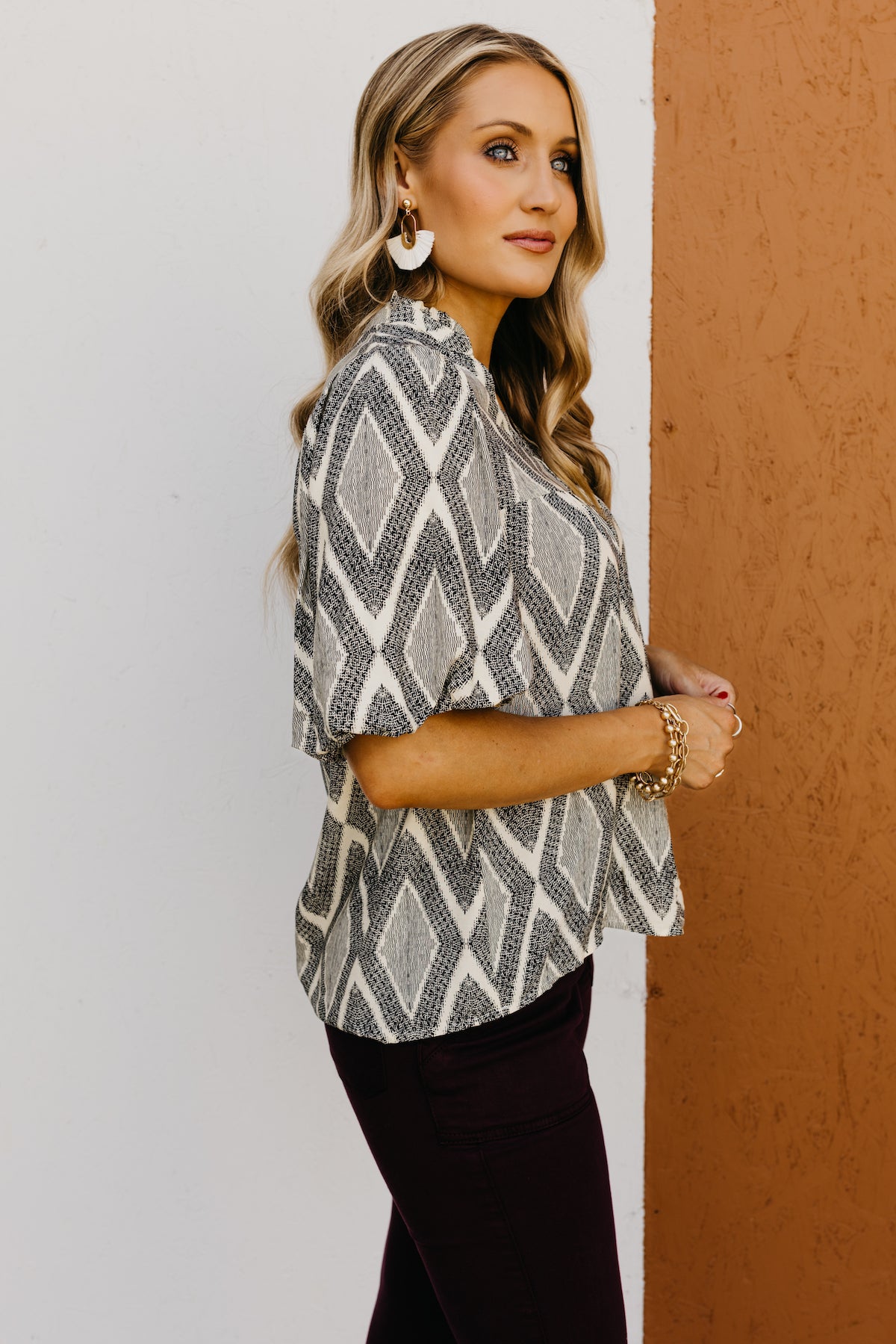 The Nalani Puff Sleeve Woven Blouse  - FINAL SALE