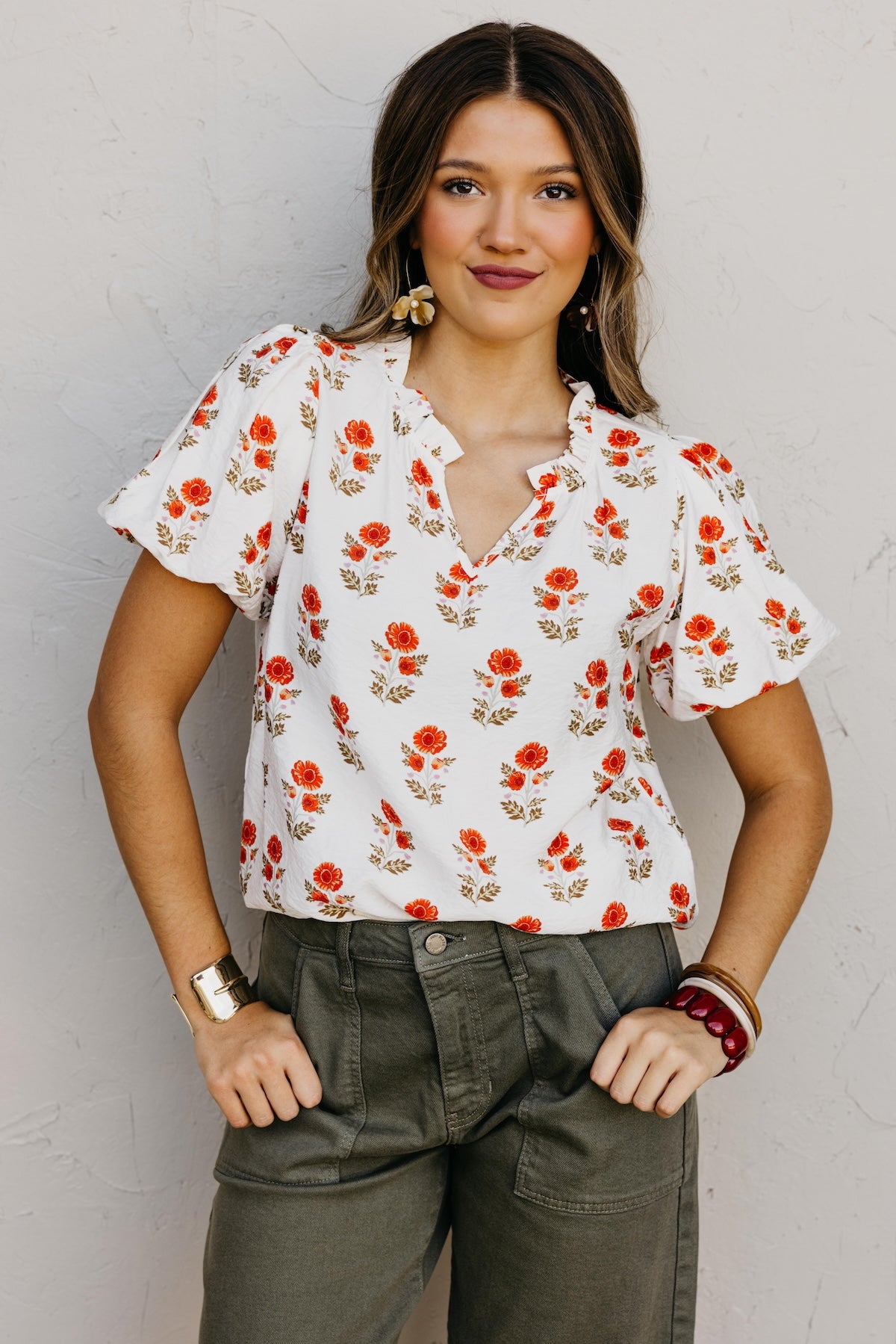 The Gratsgie Floral Woven Blouse