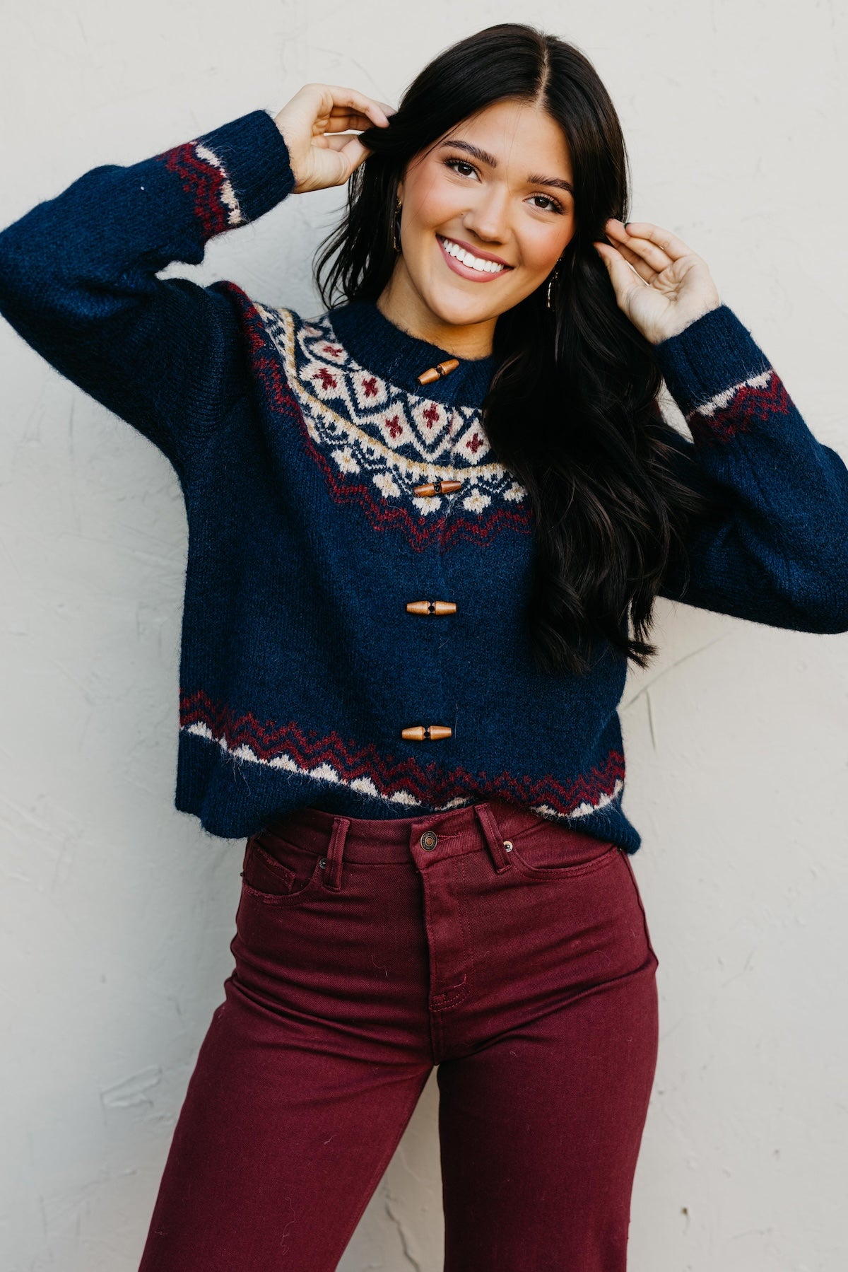 The Judy Faire Isle Toggle Button Cardigan