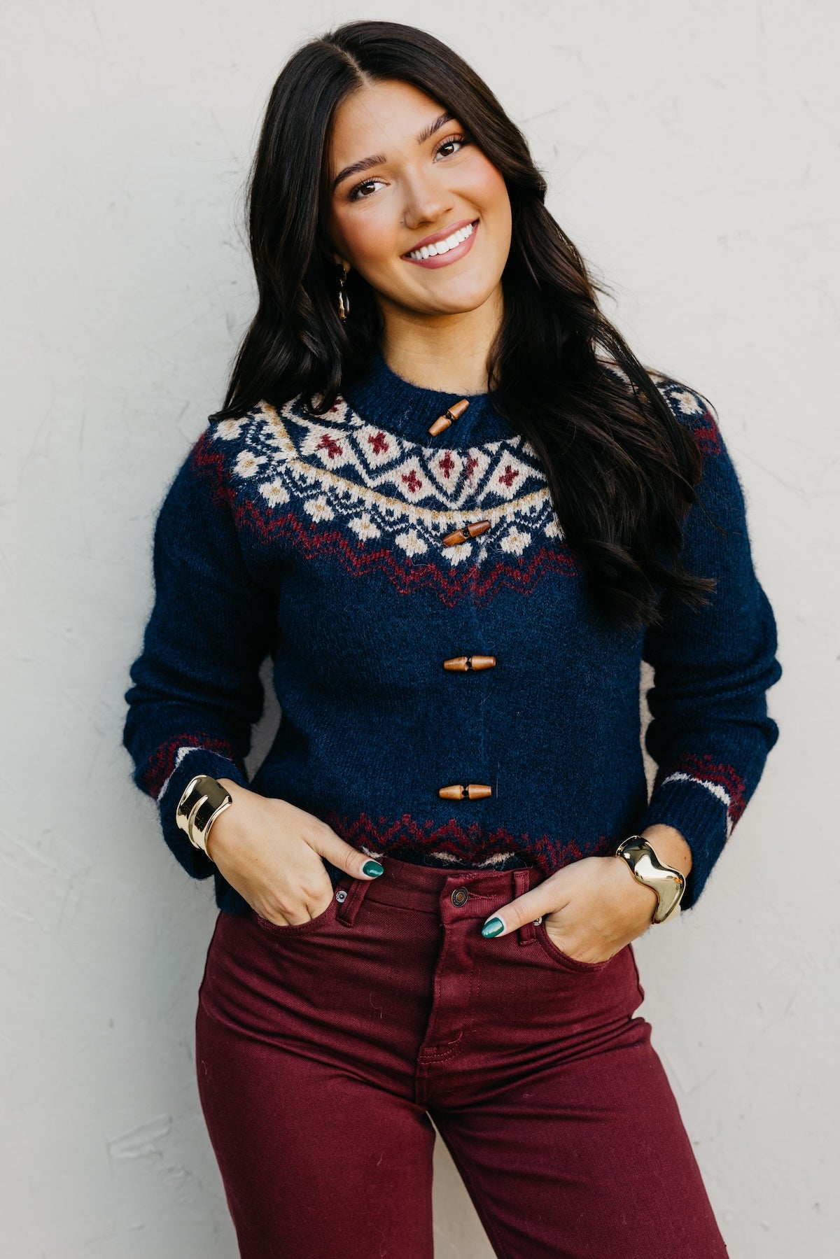 The Judy Faire Isle Toggle Button Cardigan