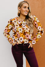 The Tori Floral Pleat Shoulder Blouse